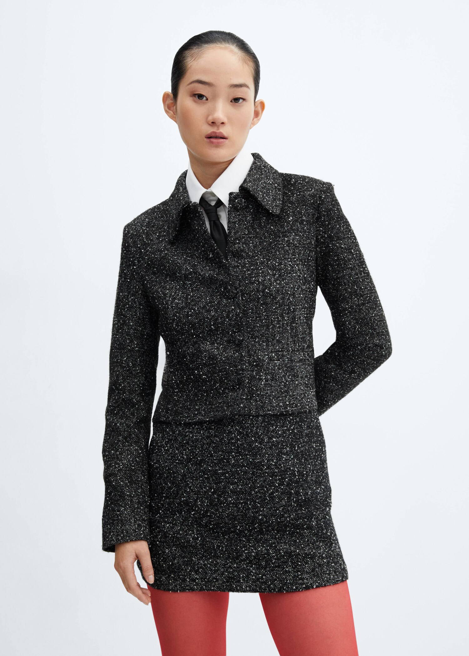 Veste tweed chinée - Plan moyen