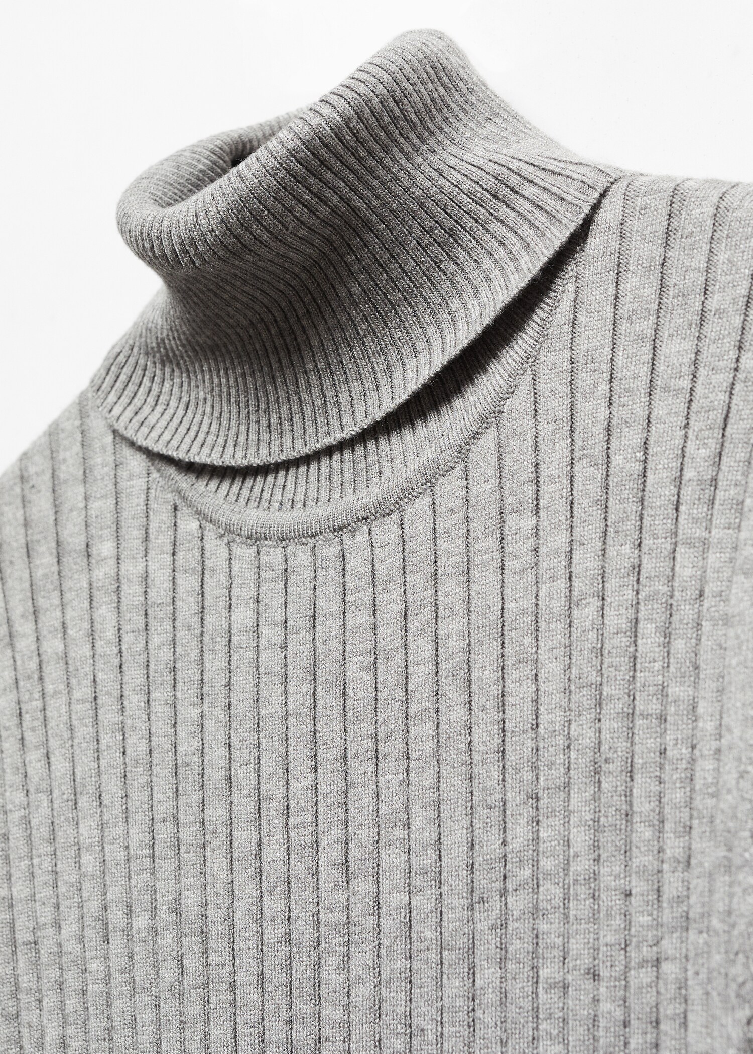 Vestido midi canalé cuello alto - Detalle del artículo 8