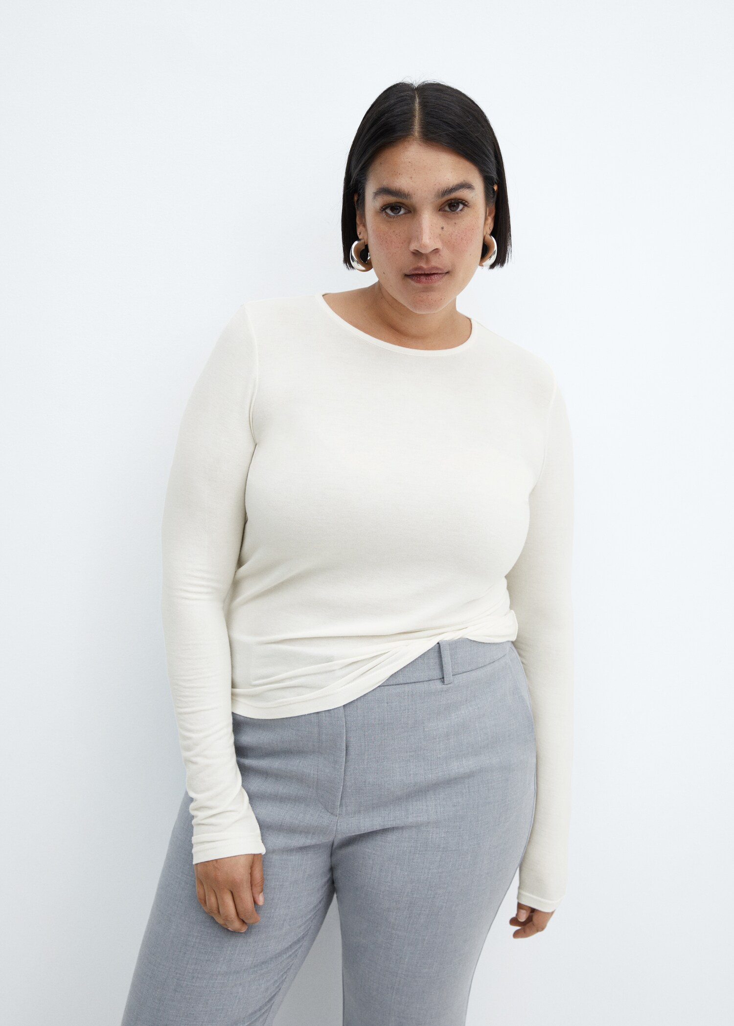 Round-neck knitted t-shirt - Details of the article 5