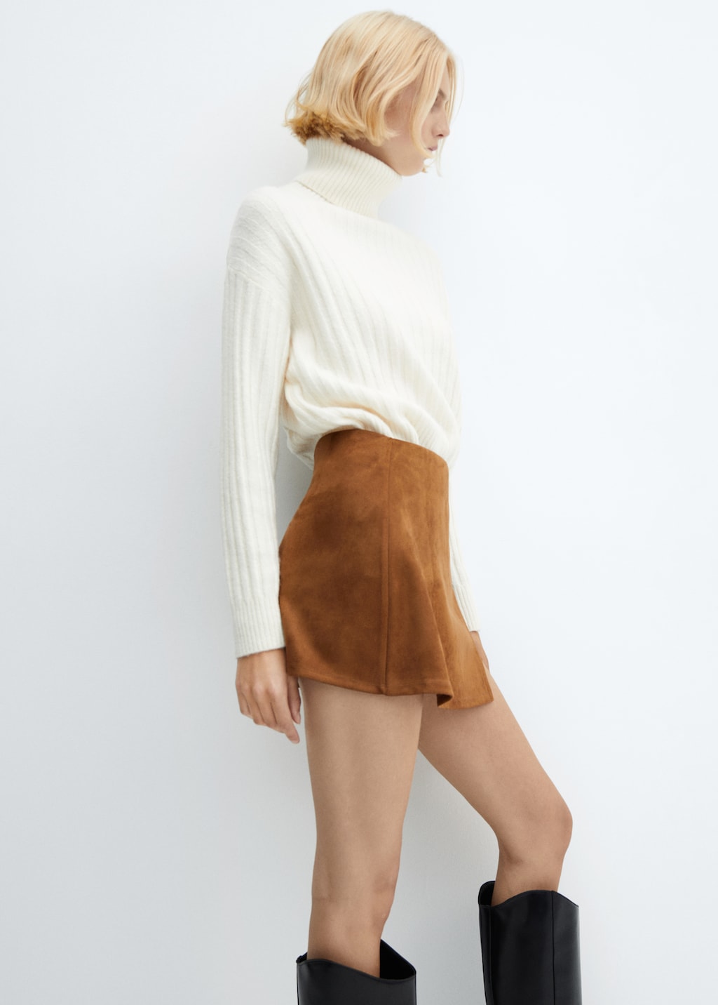 Brown nubuck skirt hot sale