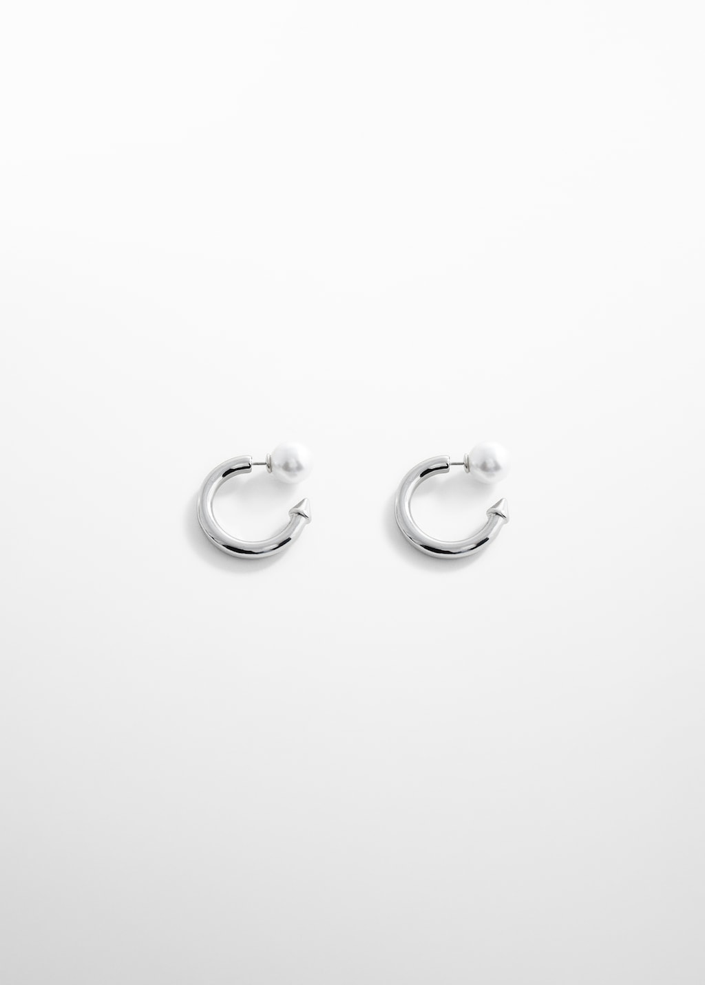 Pearl detail hoop earrings Women MANGO Azerbaijan