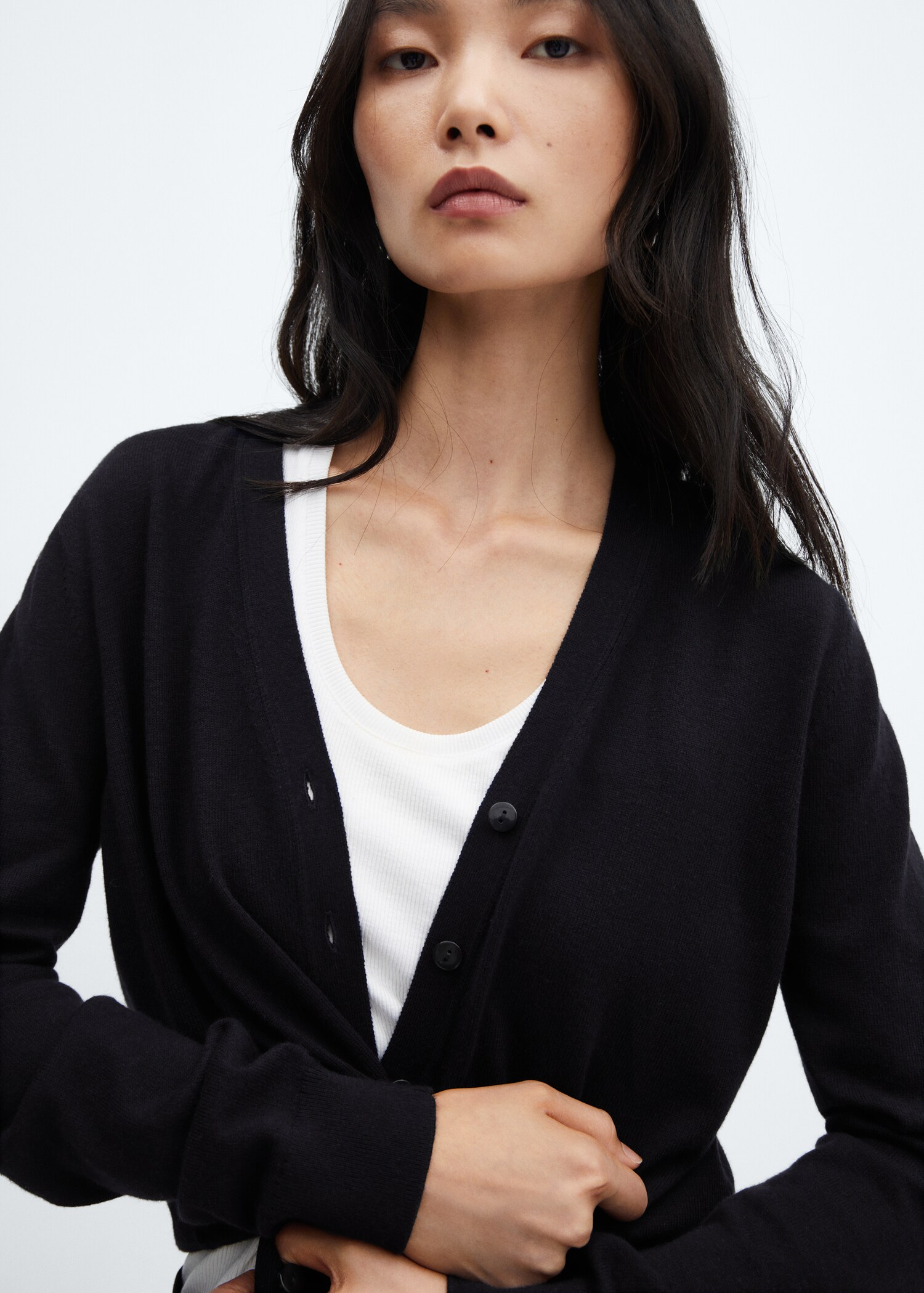 V-neck knit cardigan - Details of the article 1