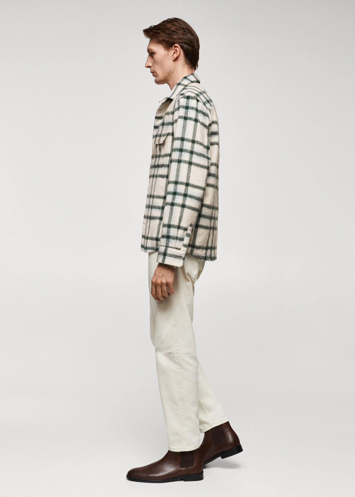 Check wool-blend overshirt - Details of the article 2