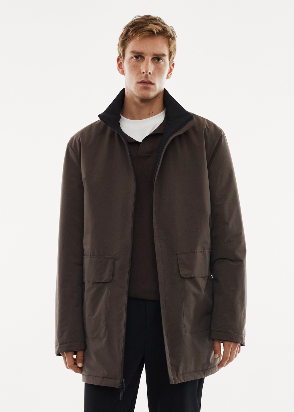 Reversible water-repellent quilted barn jacket