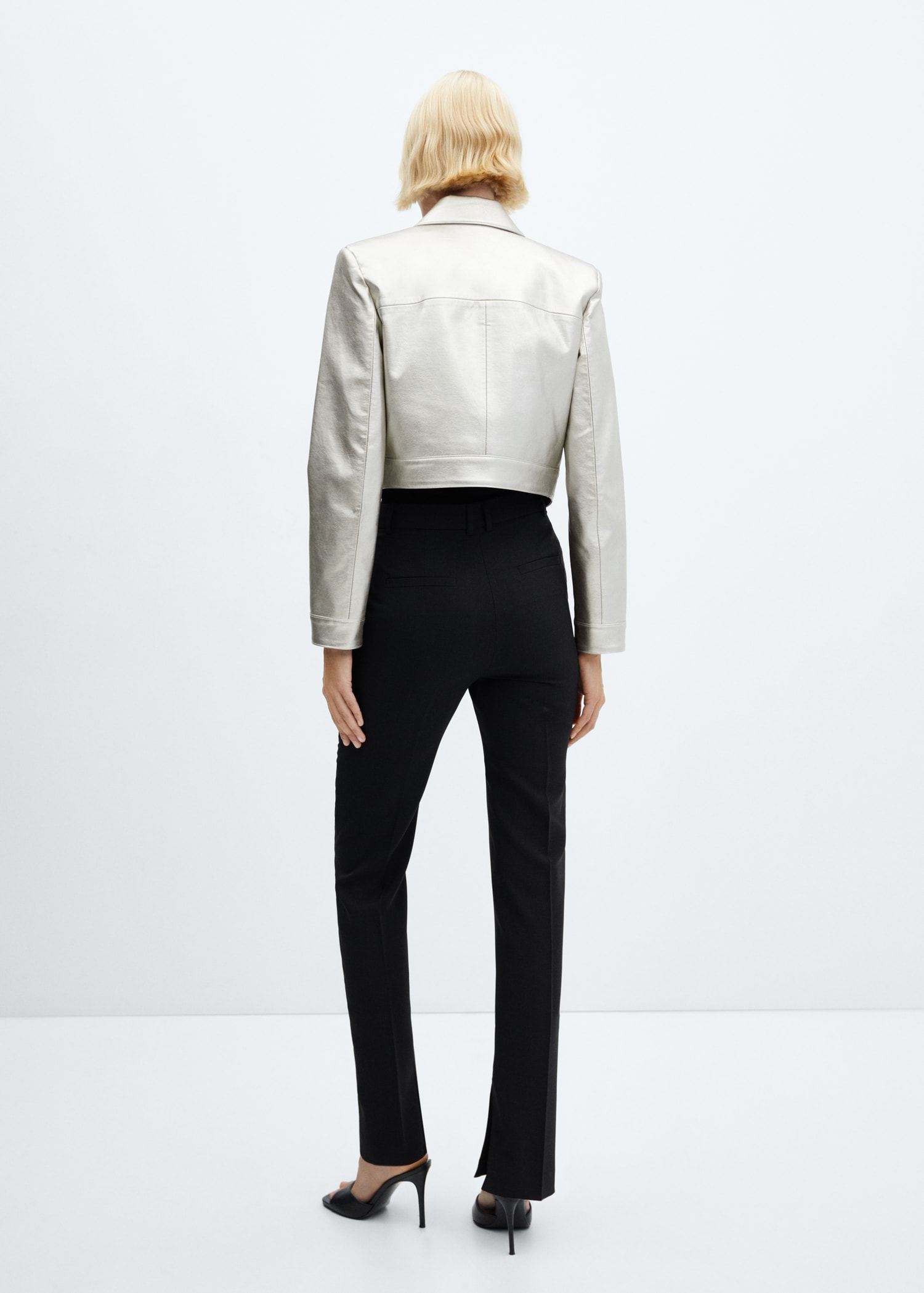Veste crop métallisée - Verso de l’article