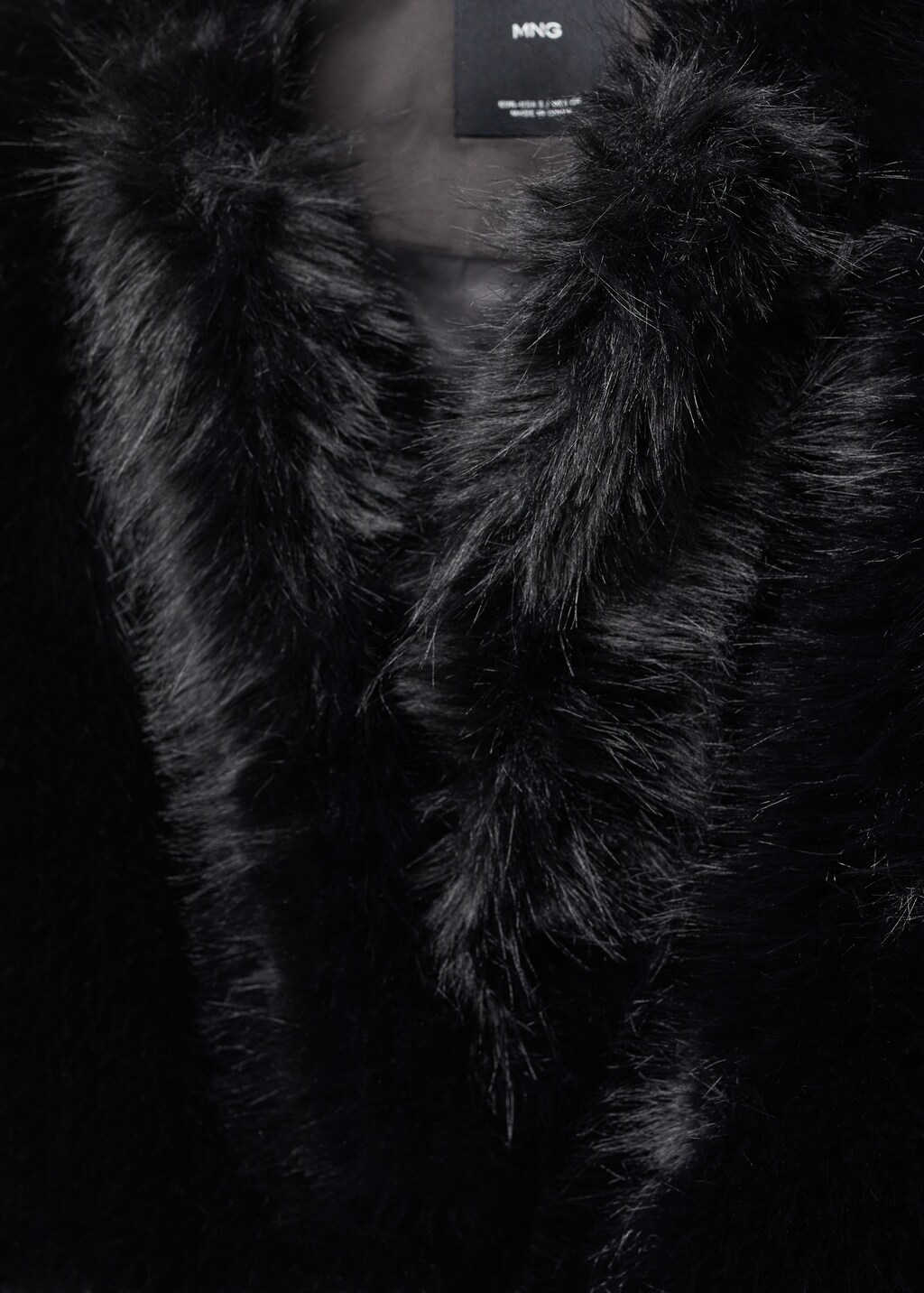 Mango faux fur coat black hotsell