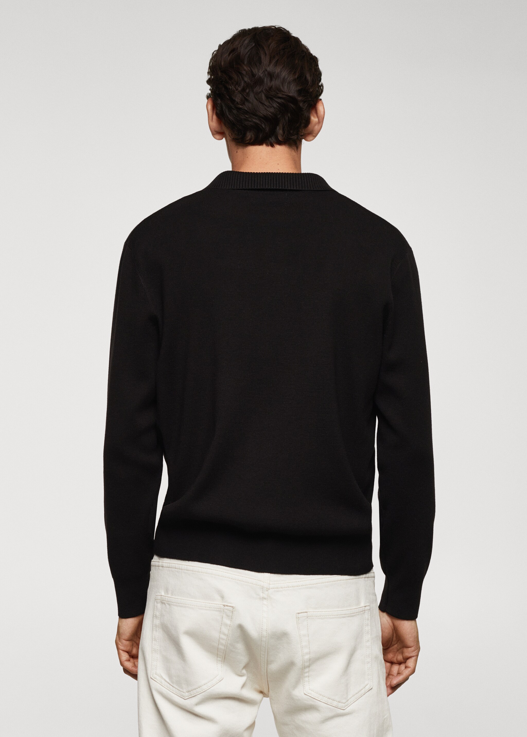 Polo collar wool sweater - Reverse of the article