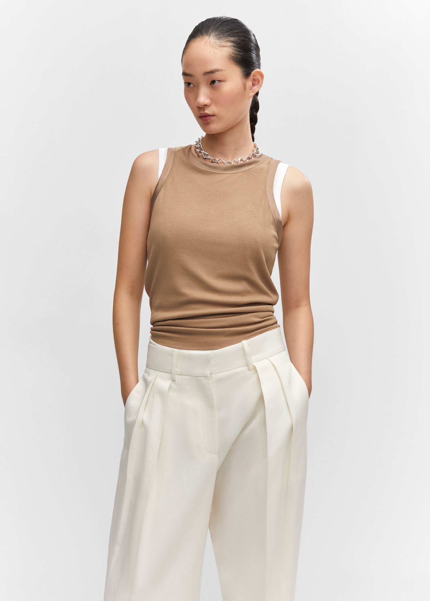 Wideleg pleated trousers - Details of the article 1