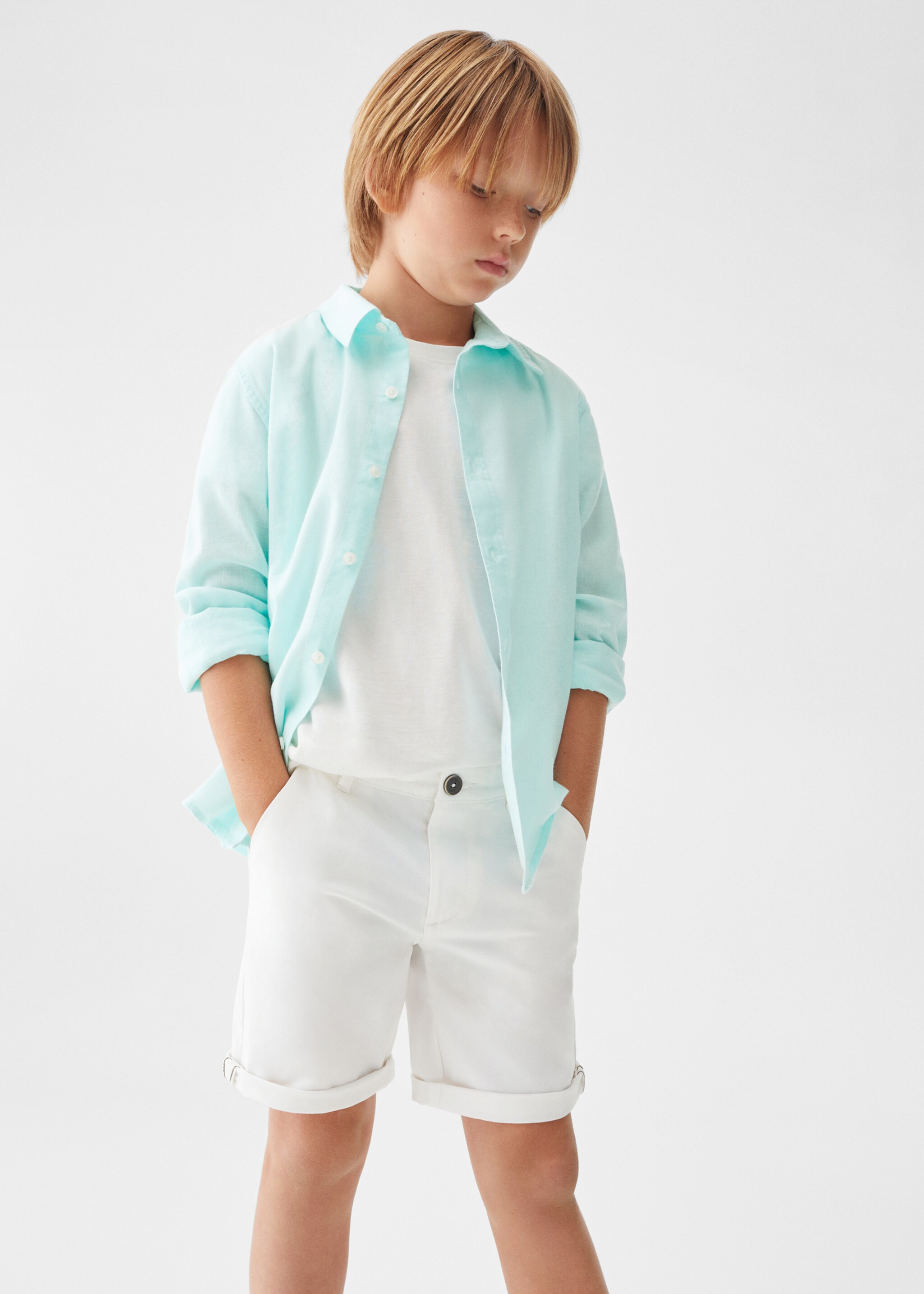 Cotton Bermuda shorts - Medium plane, White. Ref: 57093267-00.