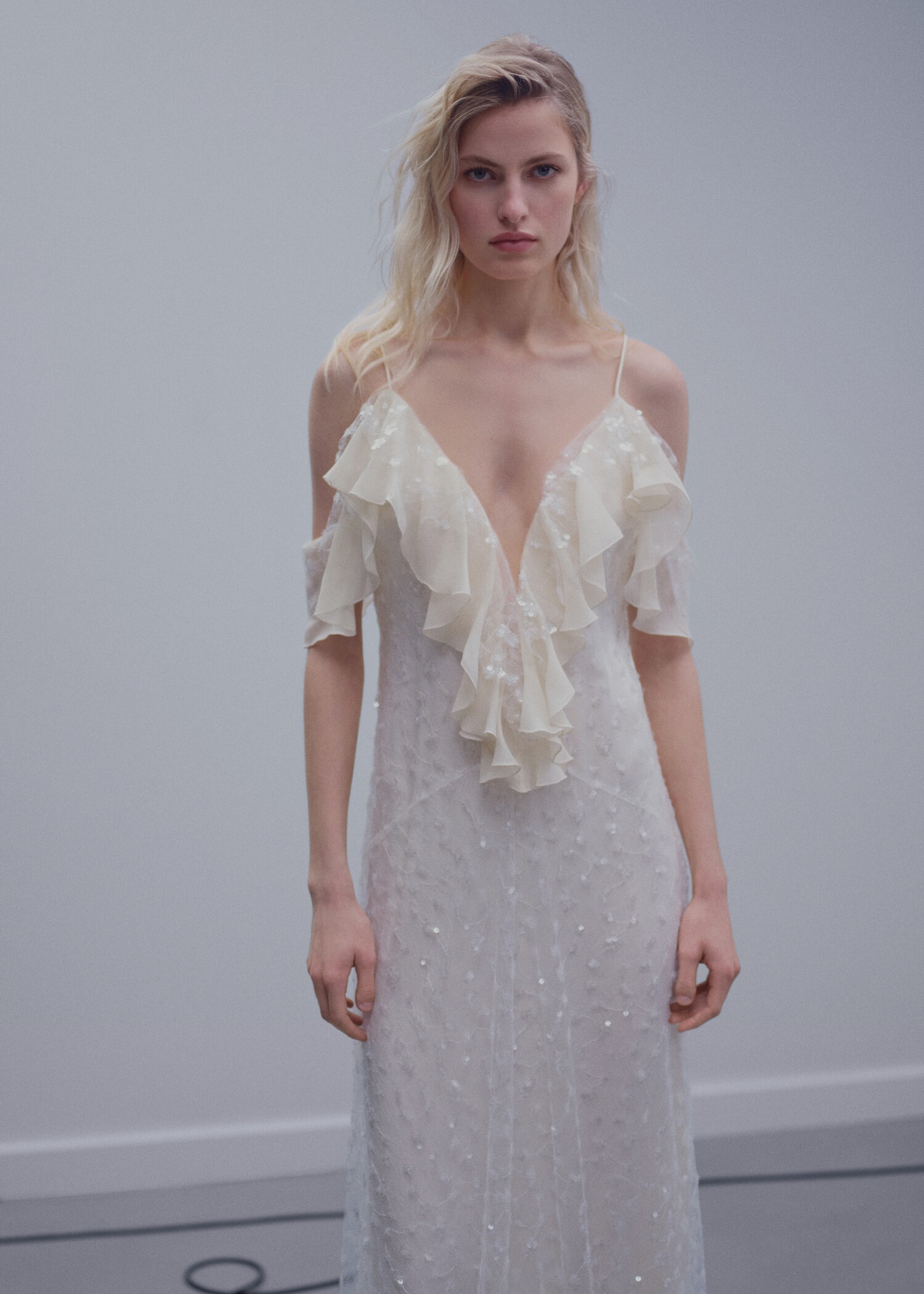 Vestido gasa volantes - Plano medio