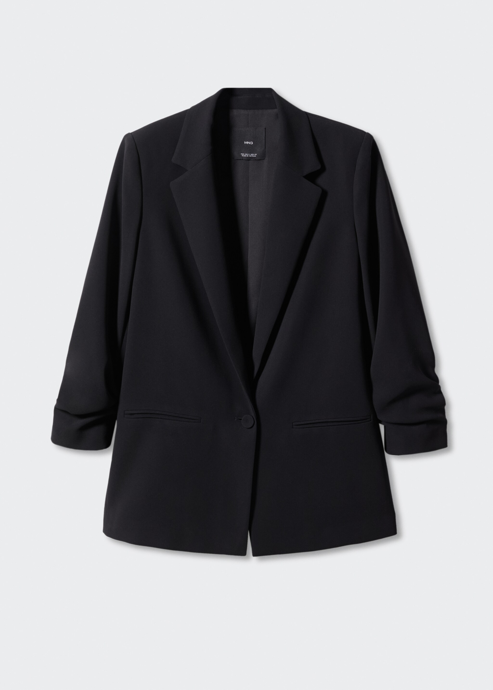 Jacket with gathered sleeves - Article without model, Black. Ref: 57093795-00.