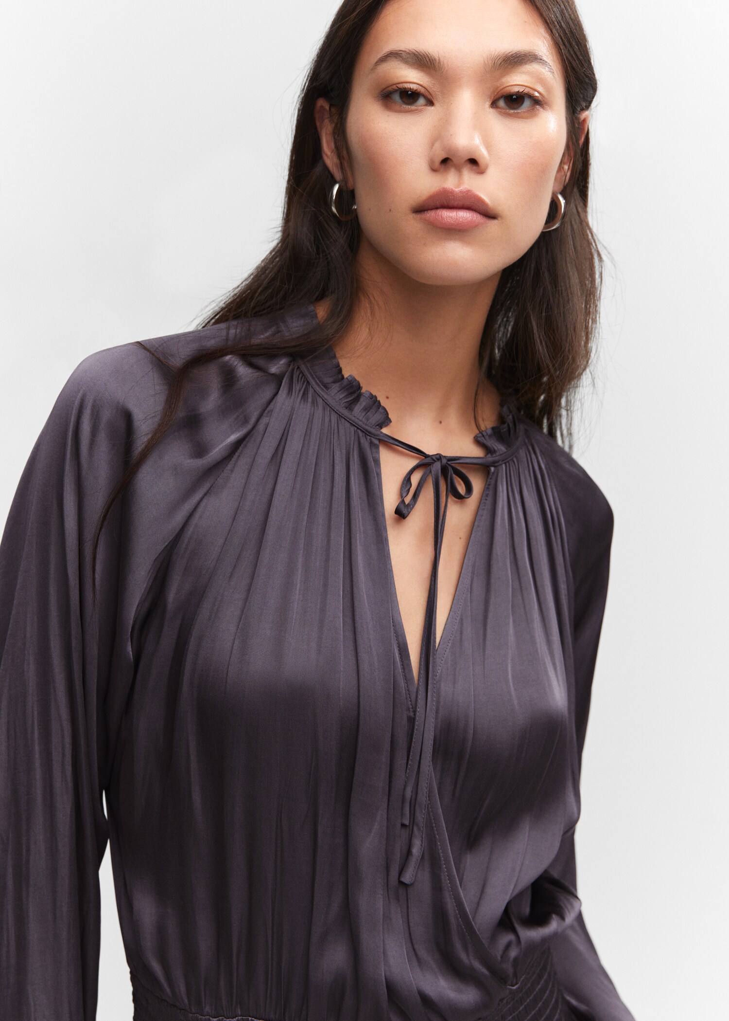 Vestido plisado satinado - Detalle del artículo 1