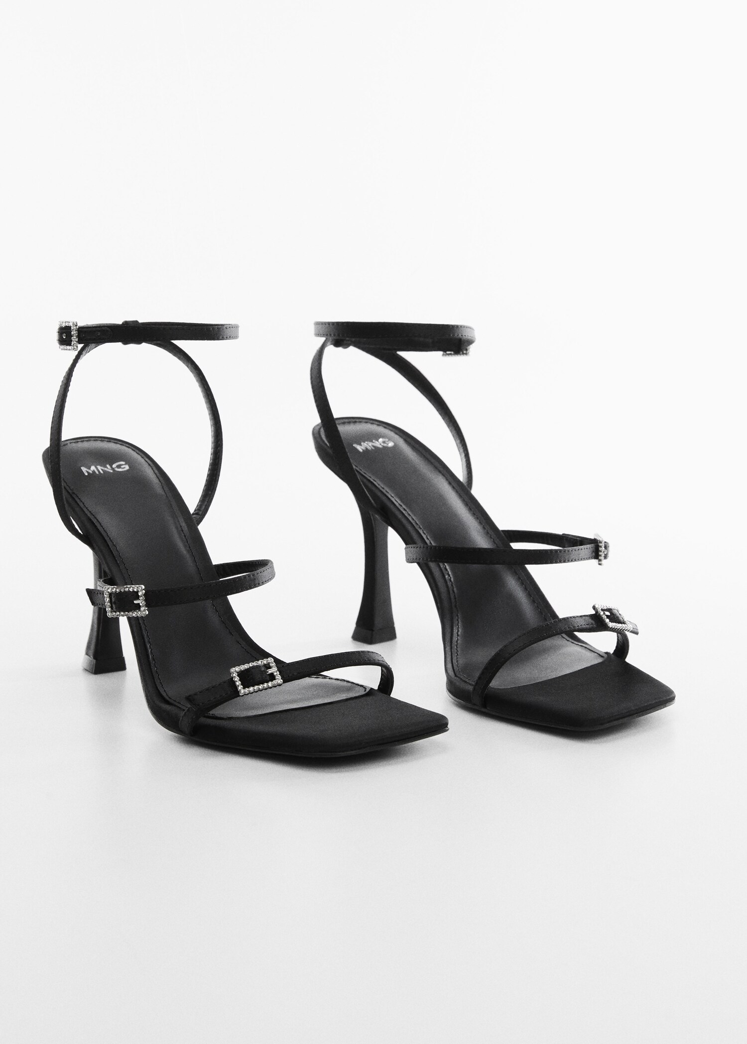 Sandals with rhinestone buckle detail  - Medium plane