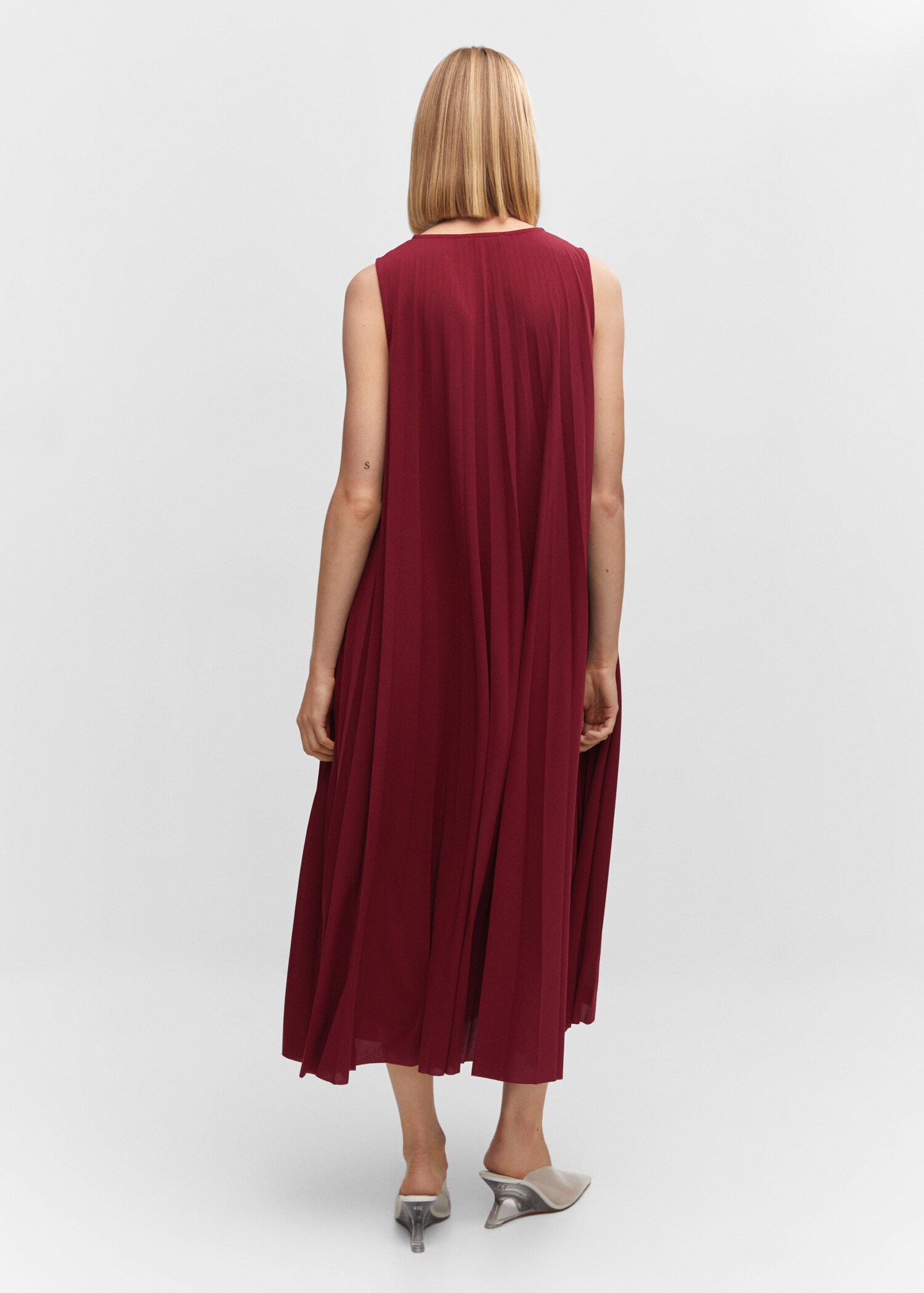 Vestido midi plisado - Reverso del artículo