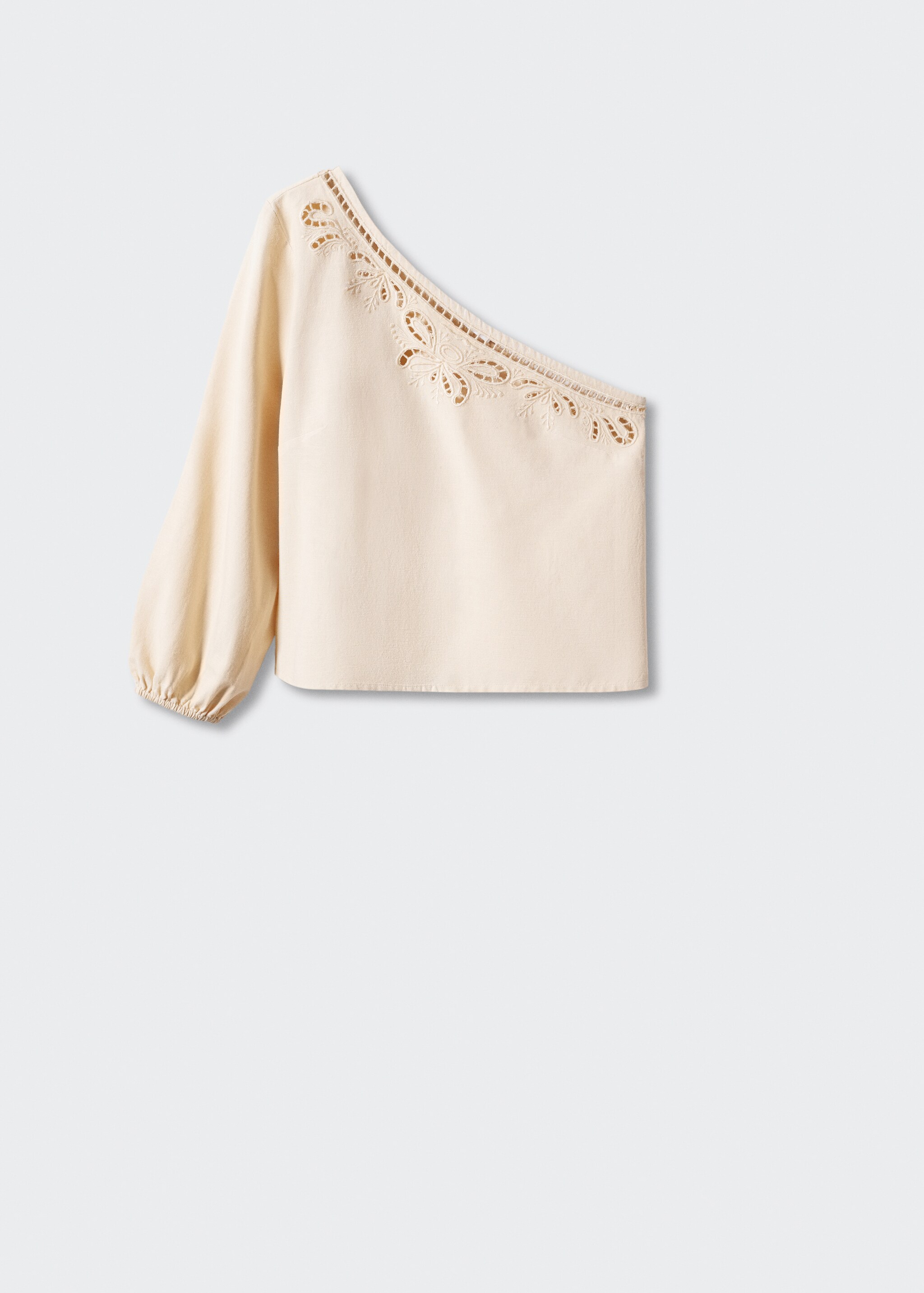 Asymmetrical embroidered openwork top - Article without model