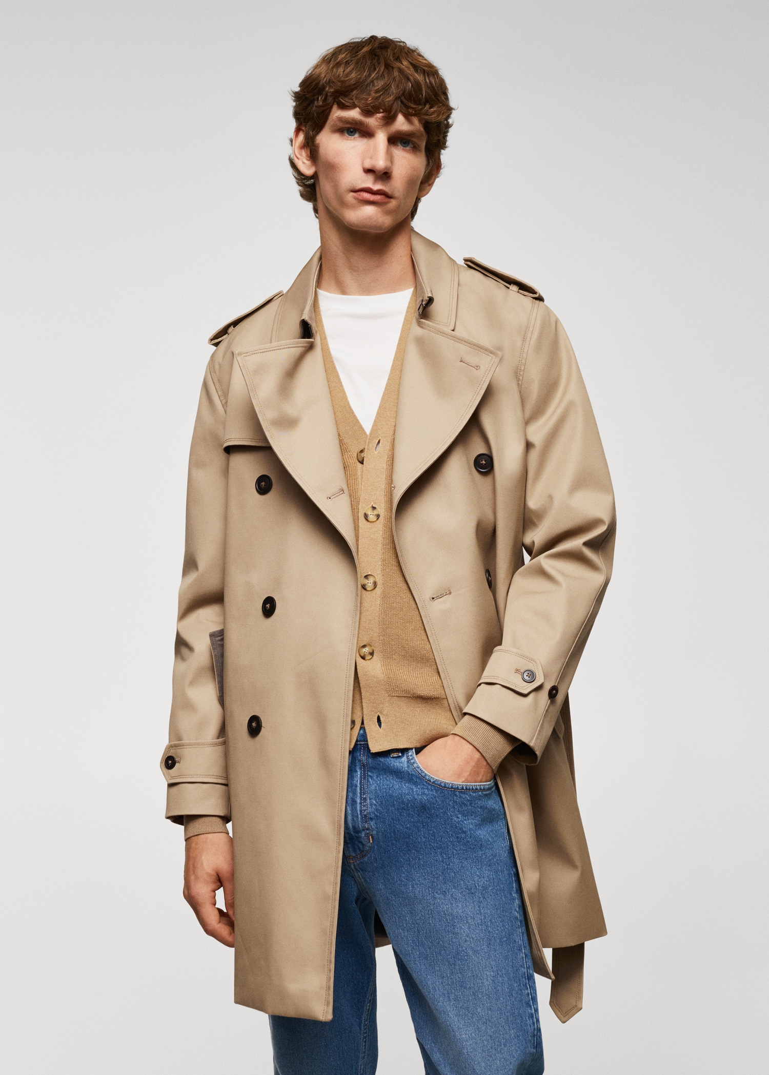 Classic water-repellent trench coat - Medium plane