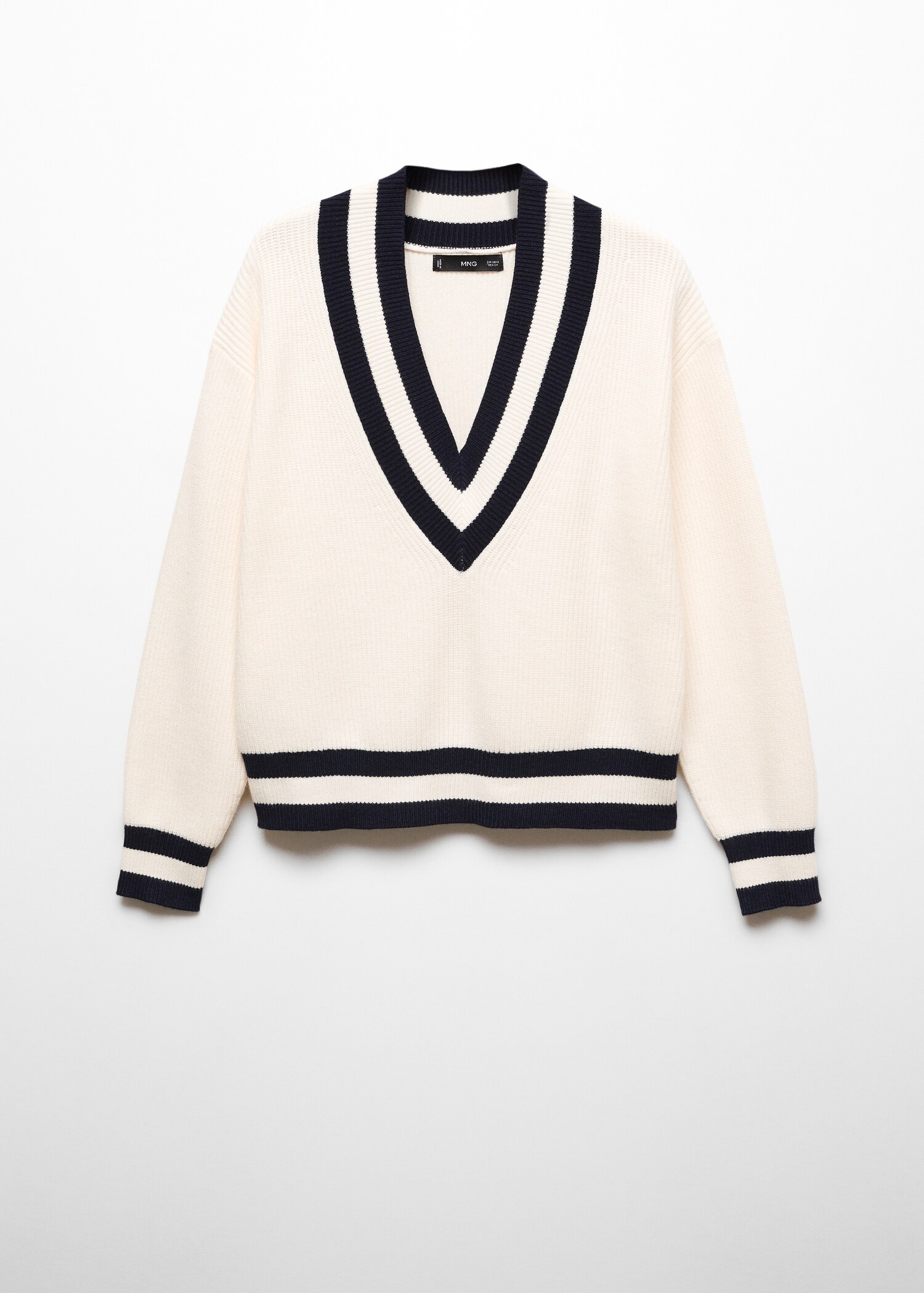 Contrasting V-neck sweater - Article without model