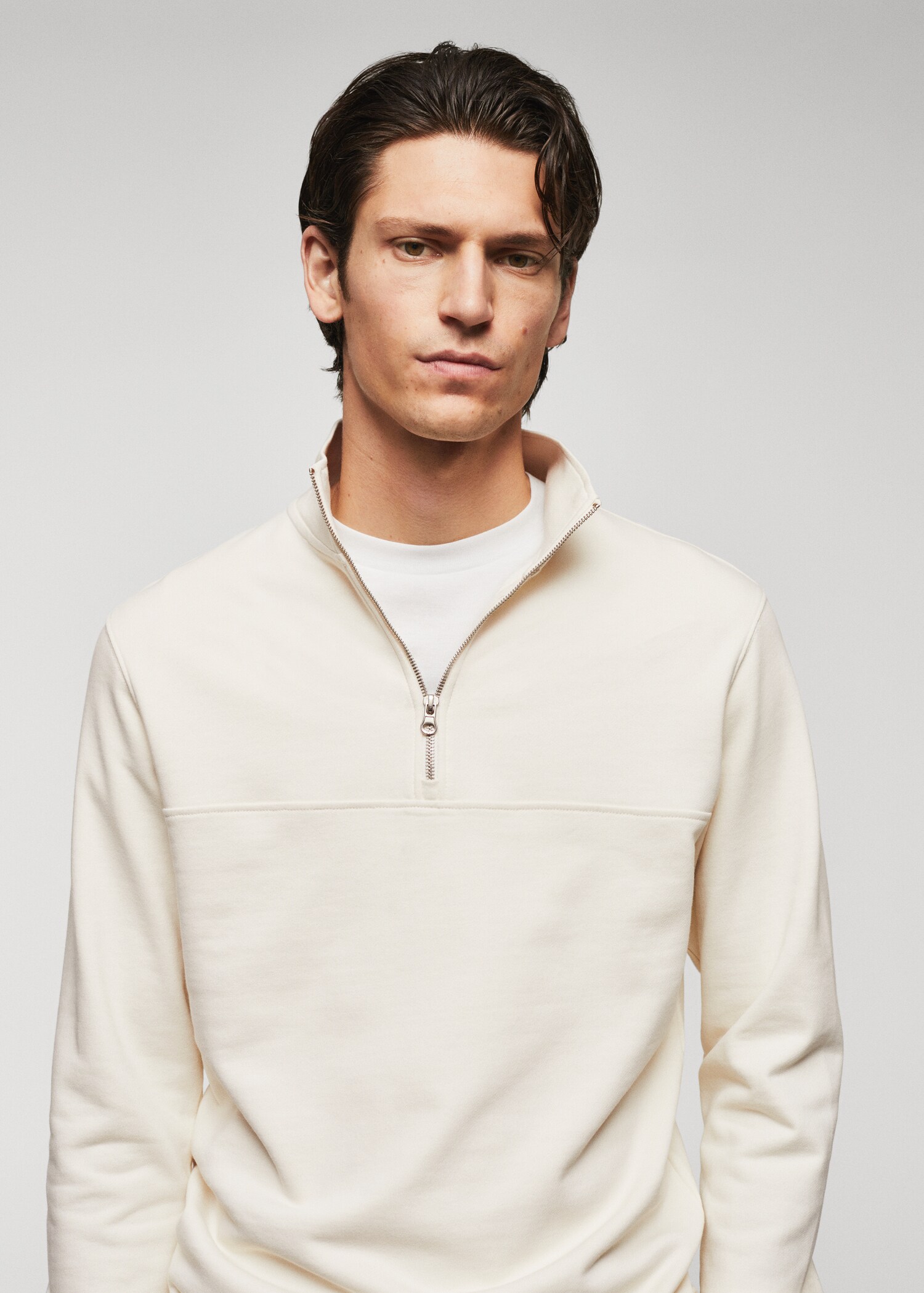 Sweat-shirt coton col zippé - Détail de l'article 1
