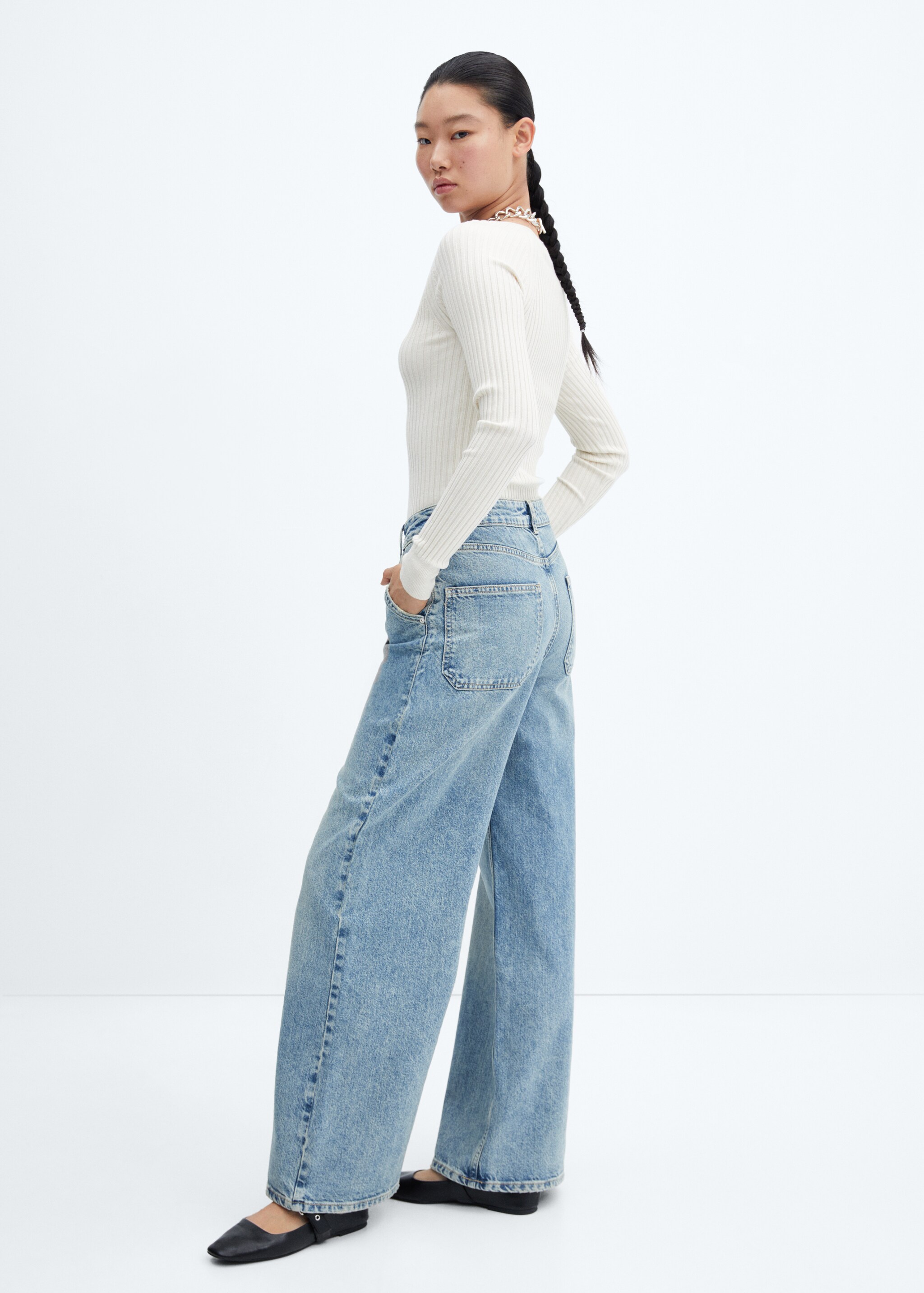 Wideleg mid-rise jeans - Details of the article 4