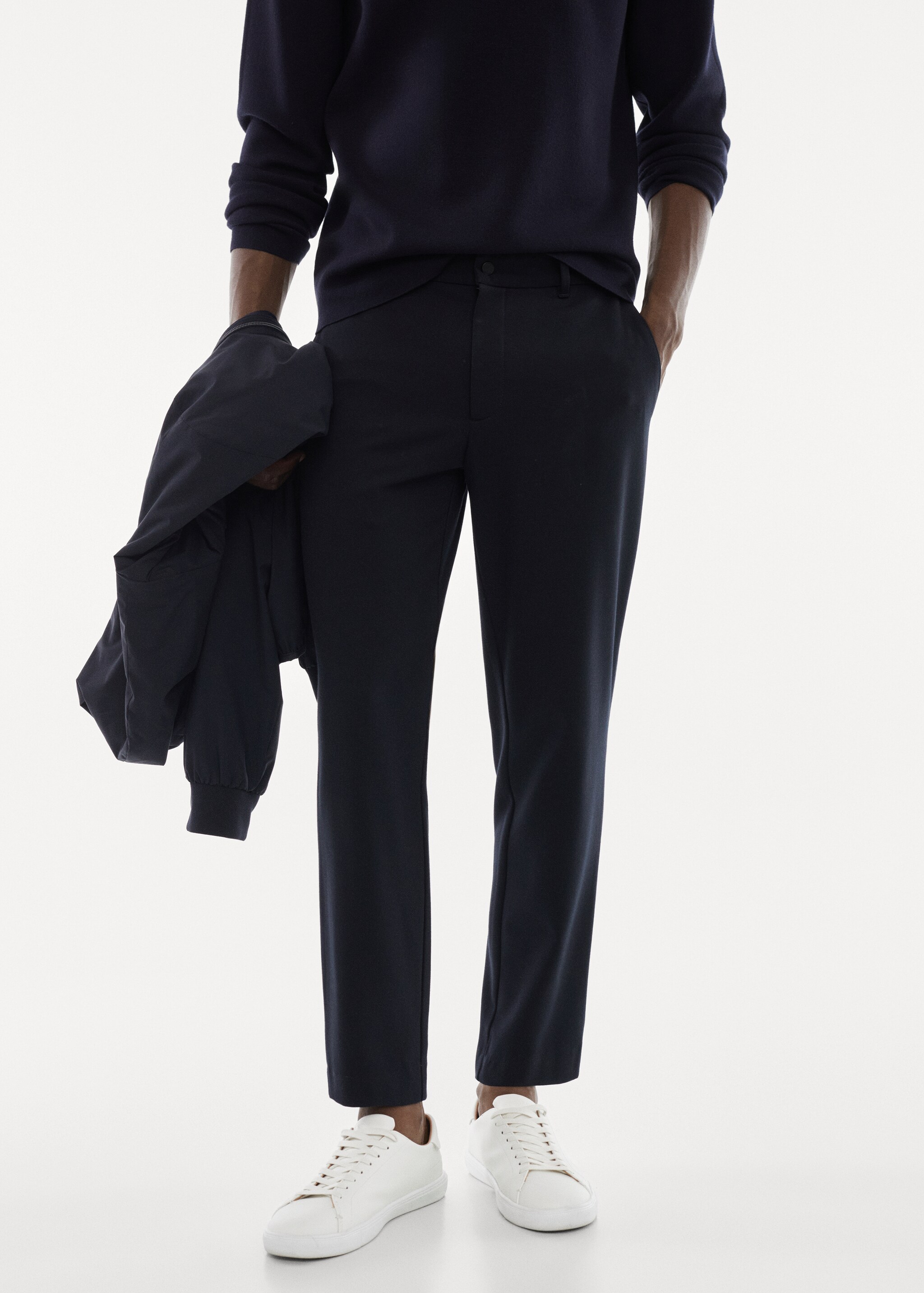 Crease-resistant slim-fit trousers - Medium plane