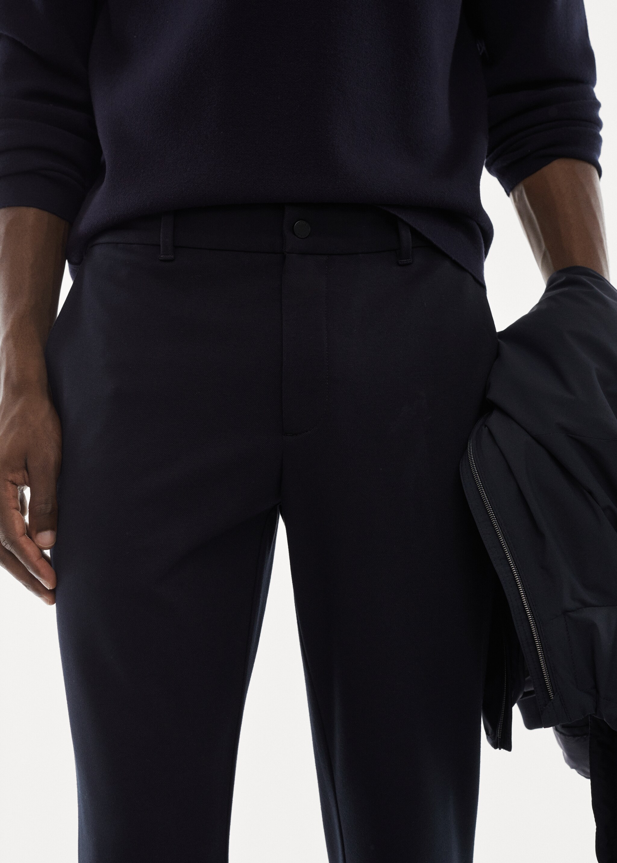 Crease-resistant slim-fit trousers - Details of the article 1