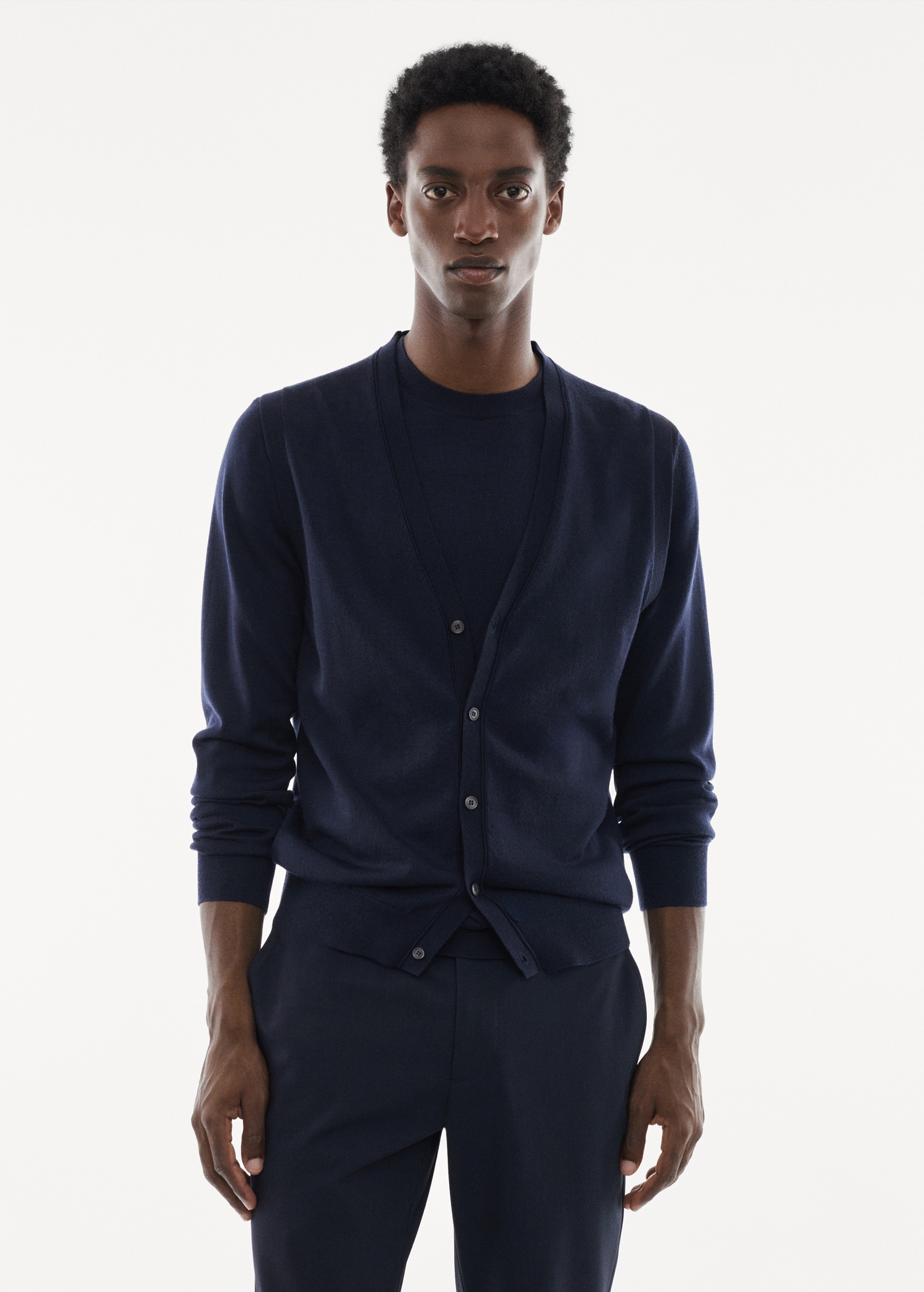 Gilet Laine Mérinos Un Gilet Homme Tricot Gilet Avec Bouton Homme