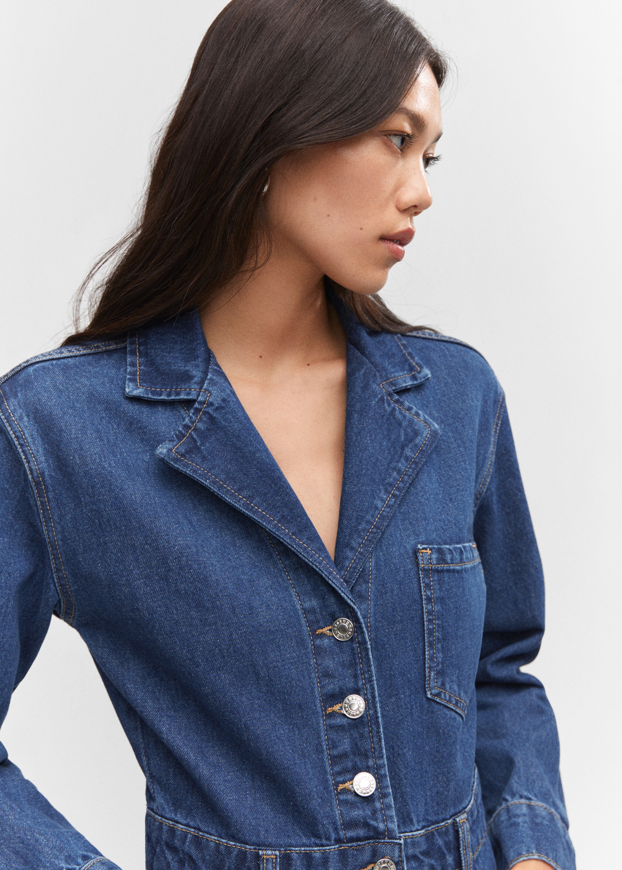 Denim jumpsuit with flaps - Details of the article 1