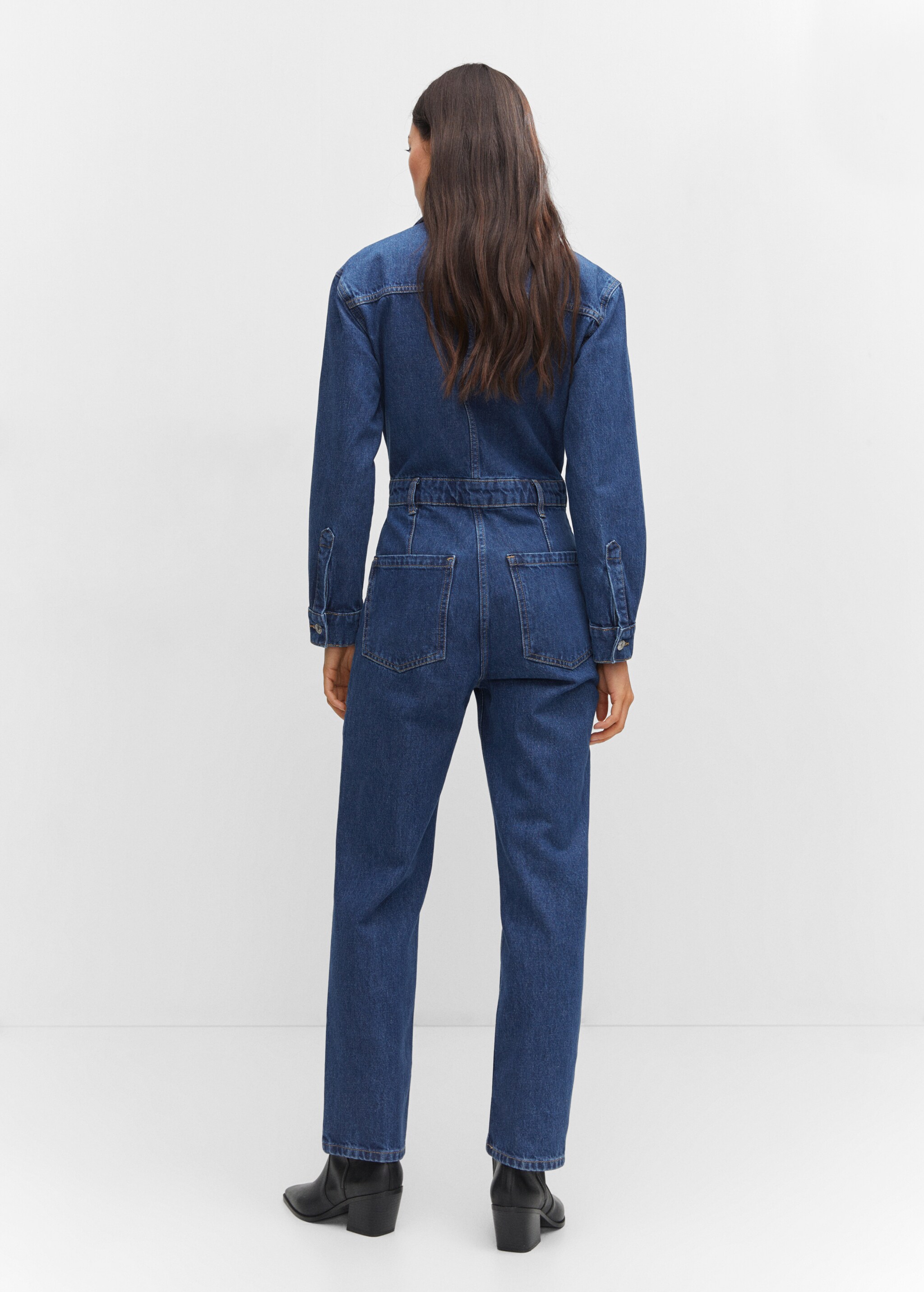 Denim jumpsuit with flaps - Reverse of the article