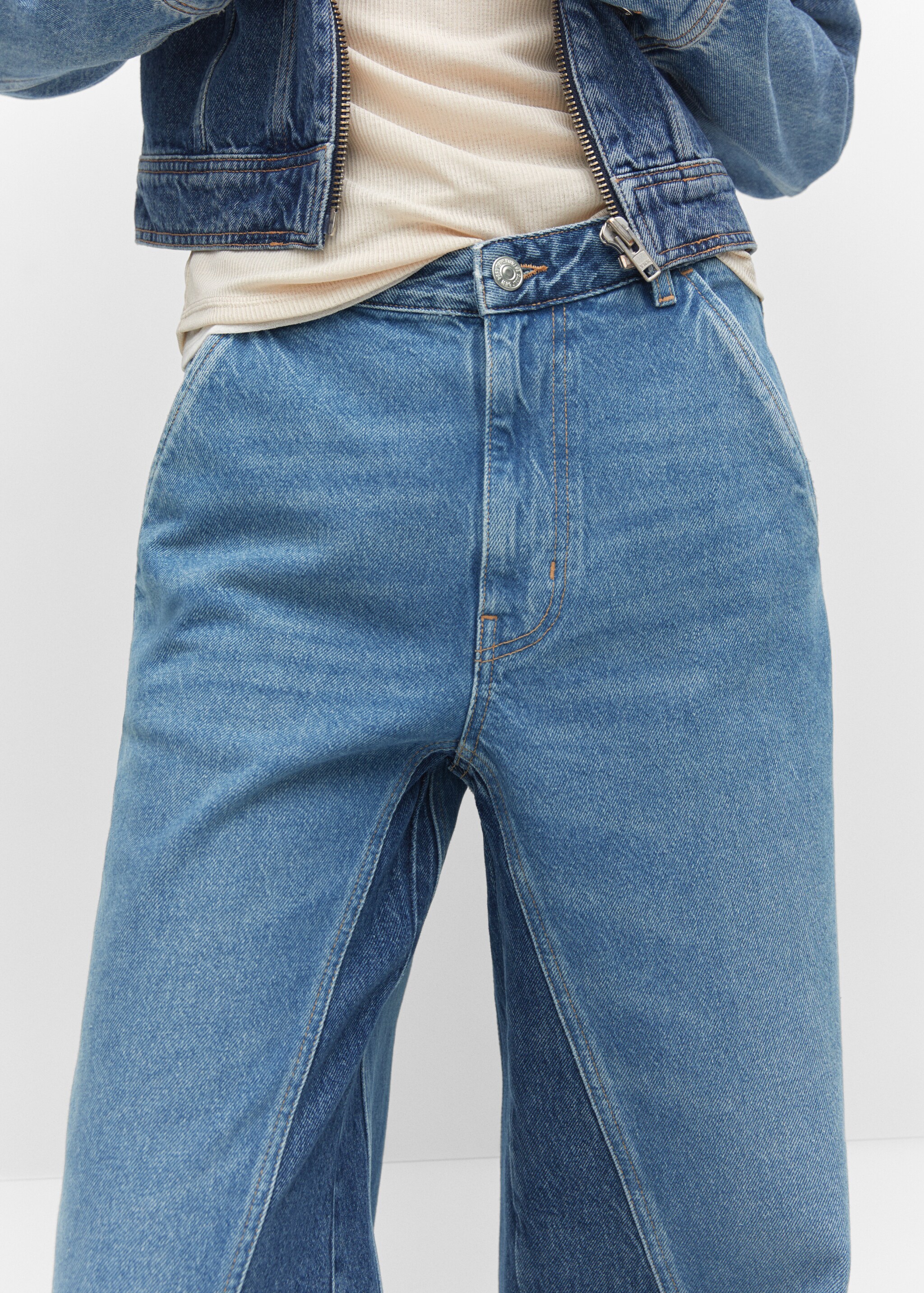 Two-tone wideleg jeans - Details of the article 4