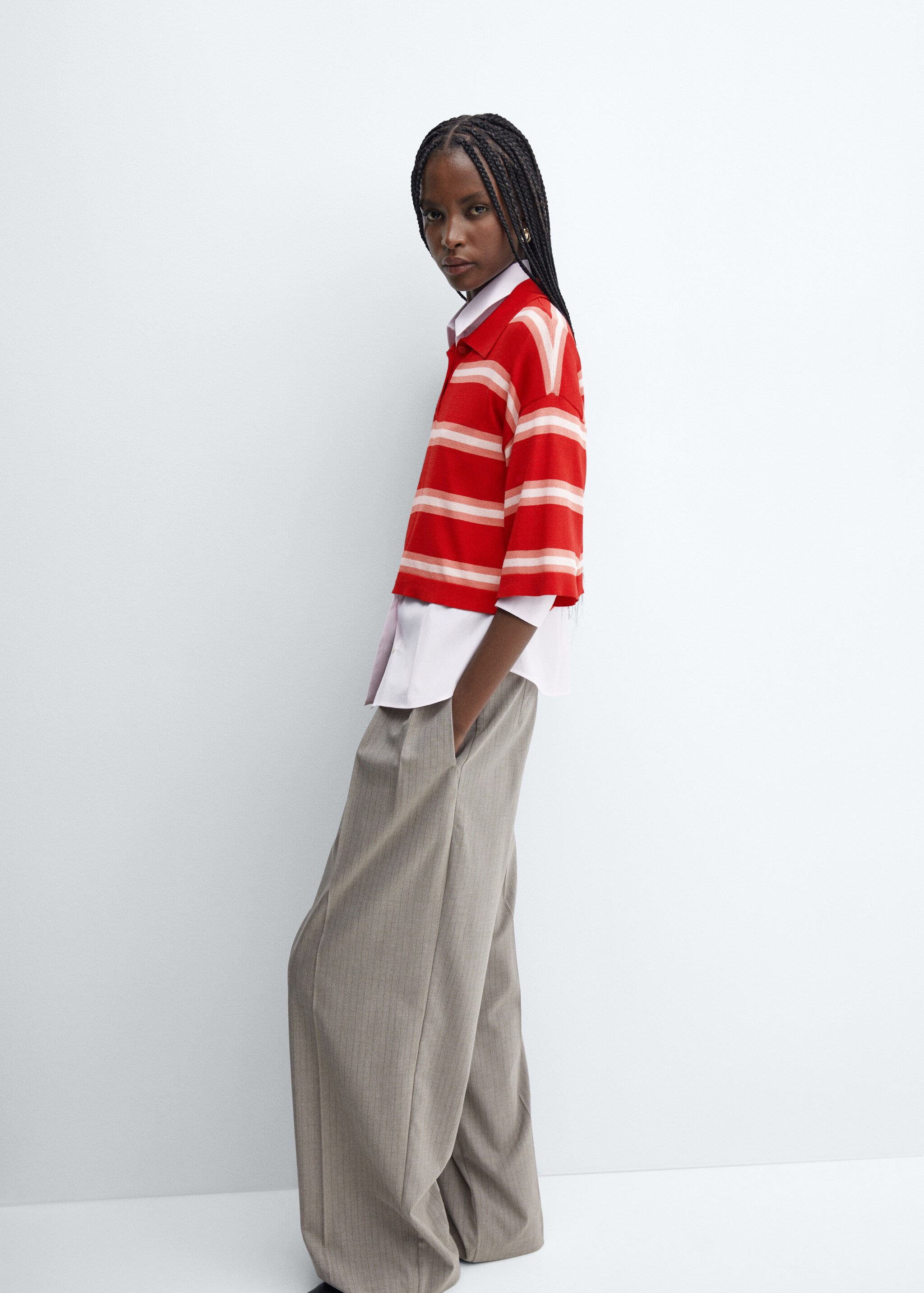 Striped oversized cropped sweater - Details of the article 2