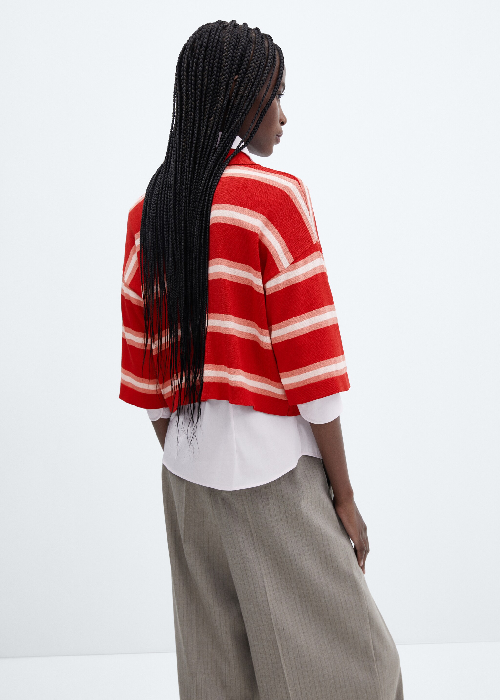 Striped oversized cropped sweater - Reverse of the article