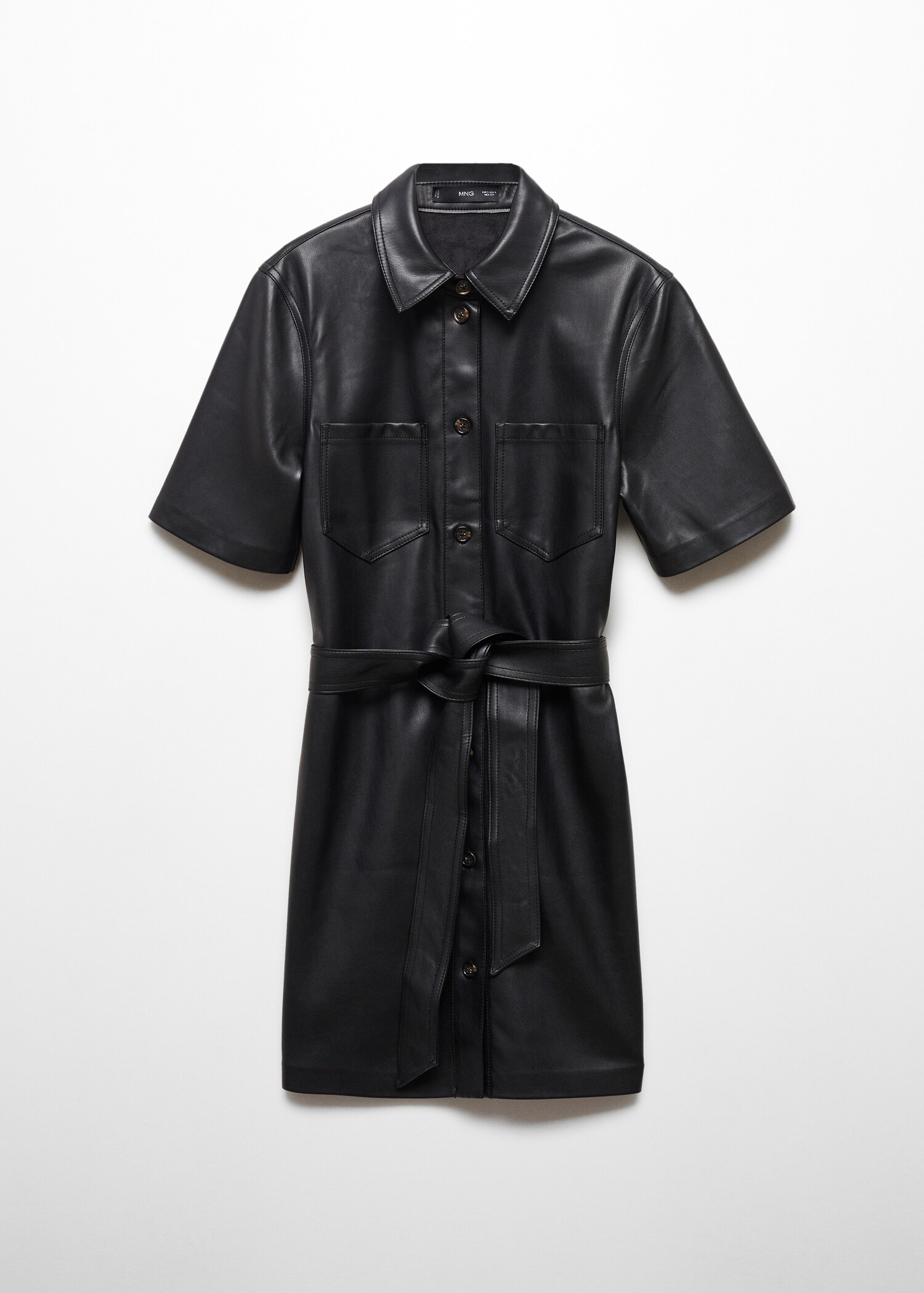 Leather-effect shirt dress - Article without model