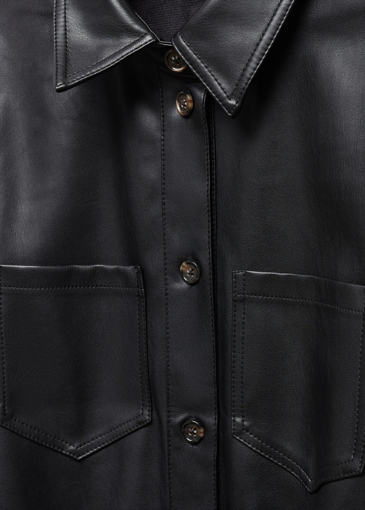 Leather-effect shirt dress - Details of the article 8
