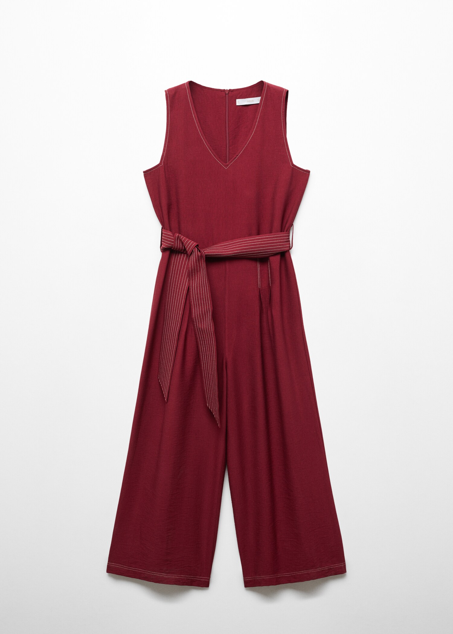 Jumpsuit with seams, belt and bow - Article without model