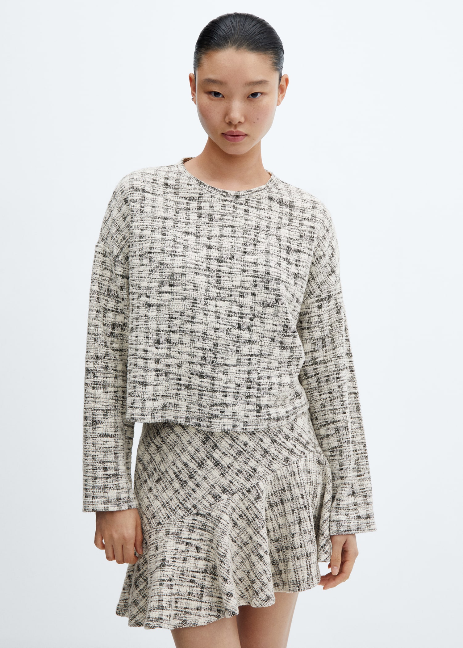 Falda tweed asimétrica - Plano medio