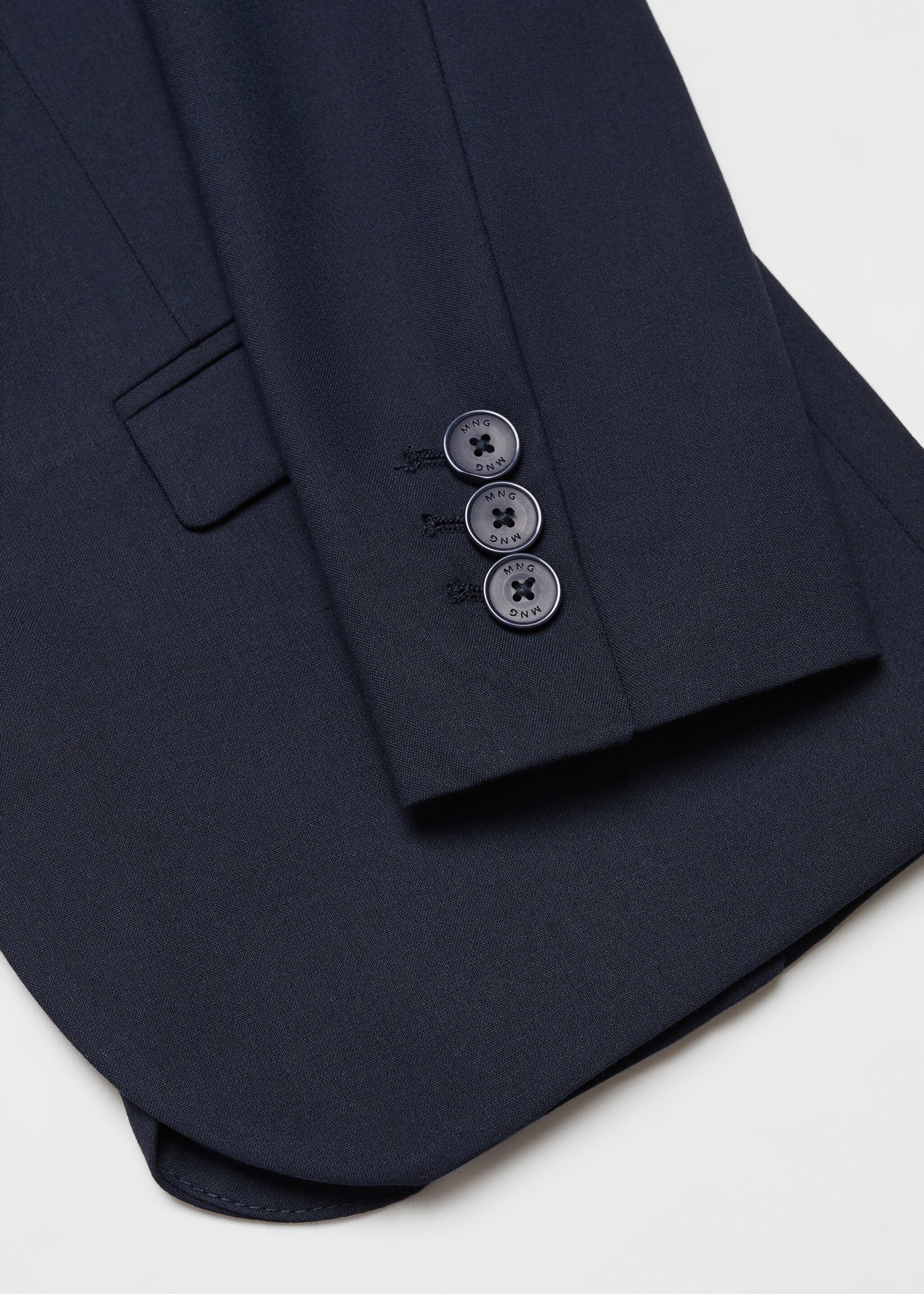 Slim-fit suit jacket - Details of the article 8, Navy. Ref: 57095806-00.