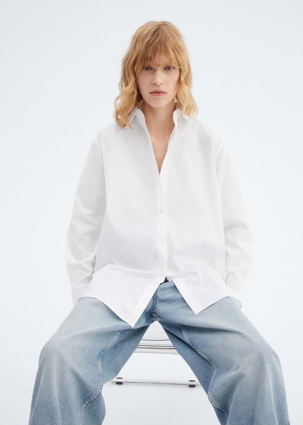Lange katoenen blouse deals