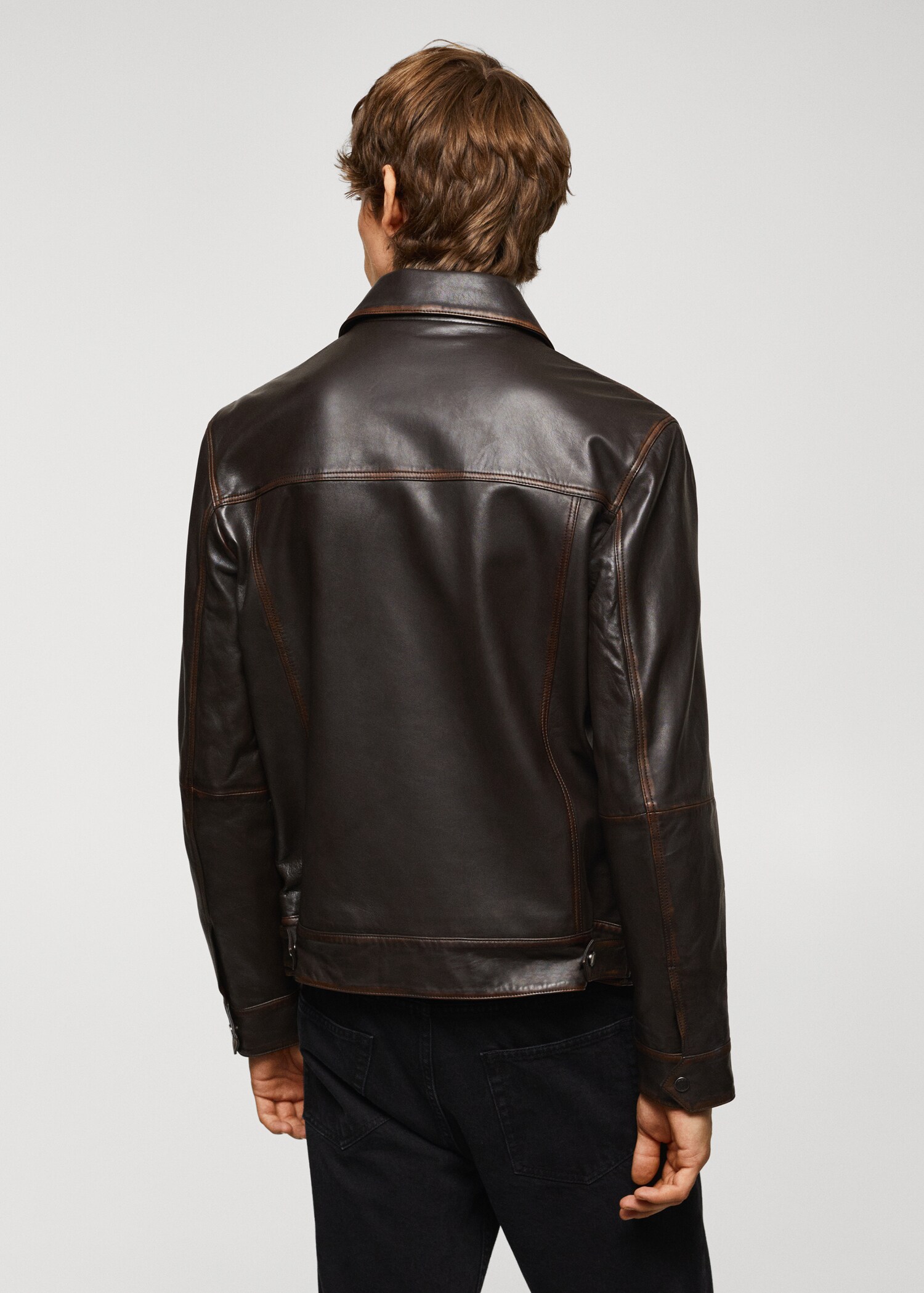 Veste cuir effet usé - Verso de l’article