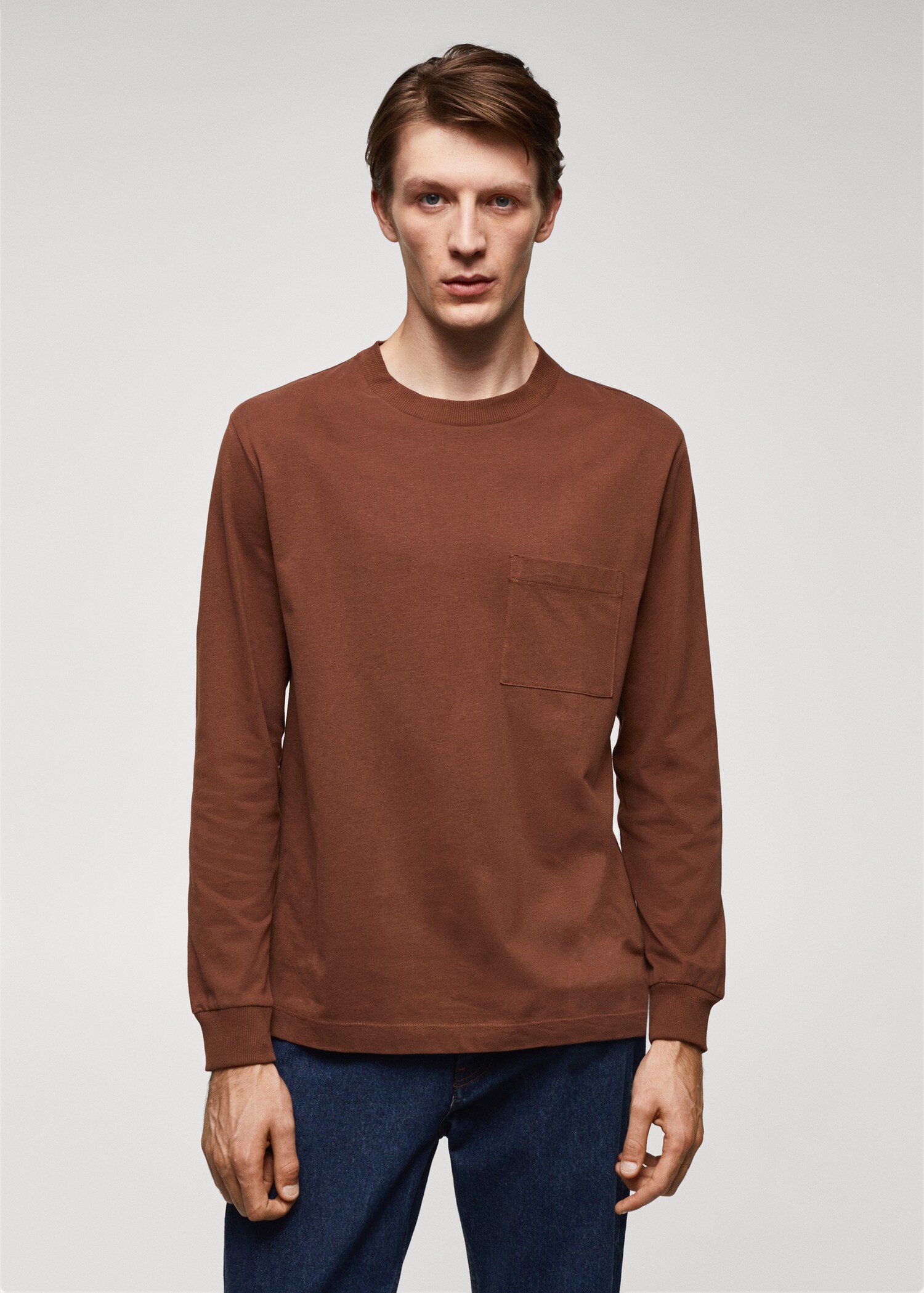 Long-sleeved t-shirt with pocket - Medium plane