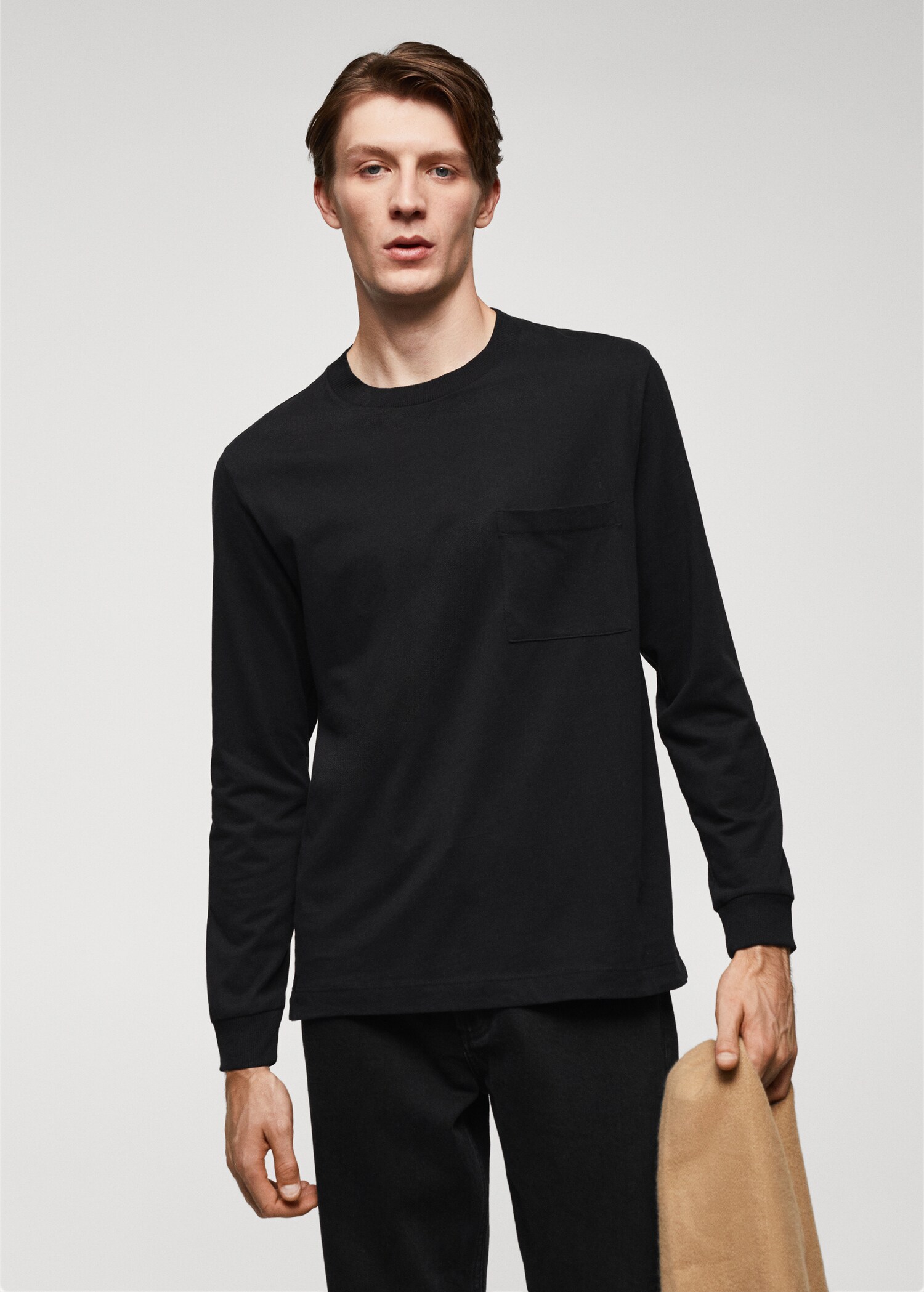 Long-sleeved t-shirt with pocket - Medium plane