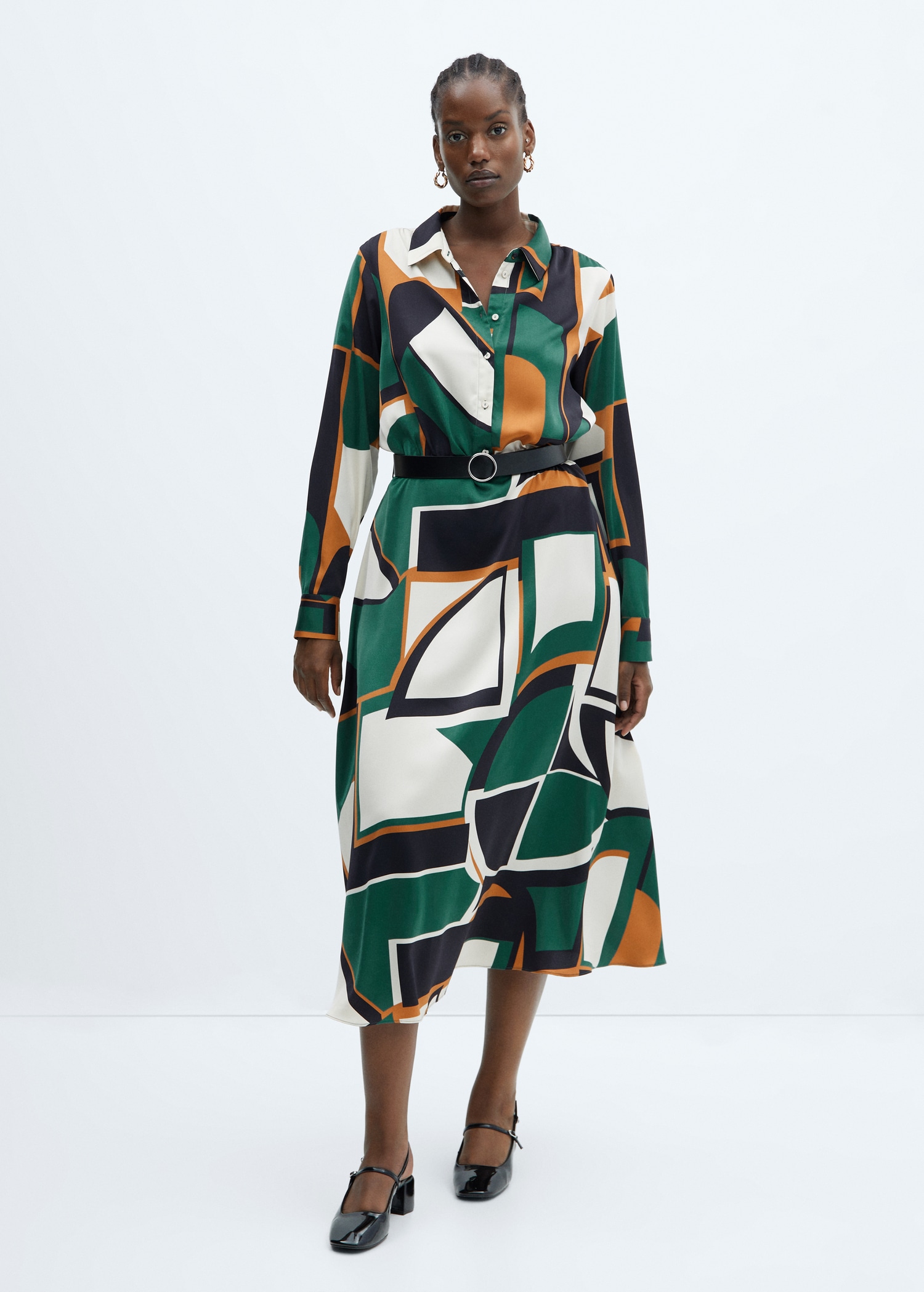 Vestidos Largos Vestidos Oficina Mango Vestido Camisero Geométrico