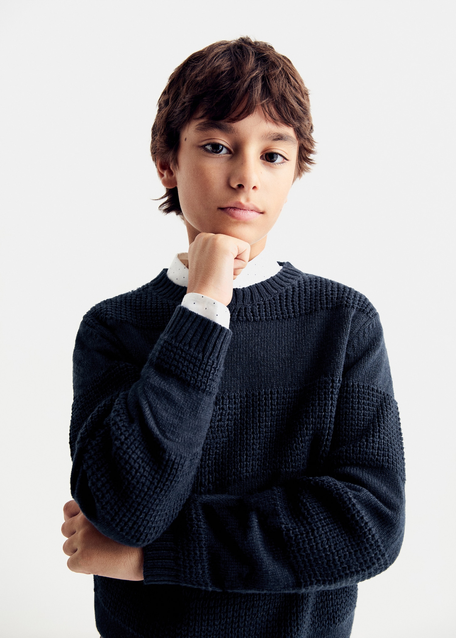 Structured Knitted Sweater Kids MANGO USA structured-knitted-sweater-kids-mango-usa