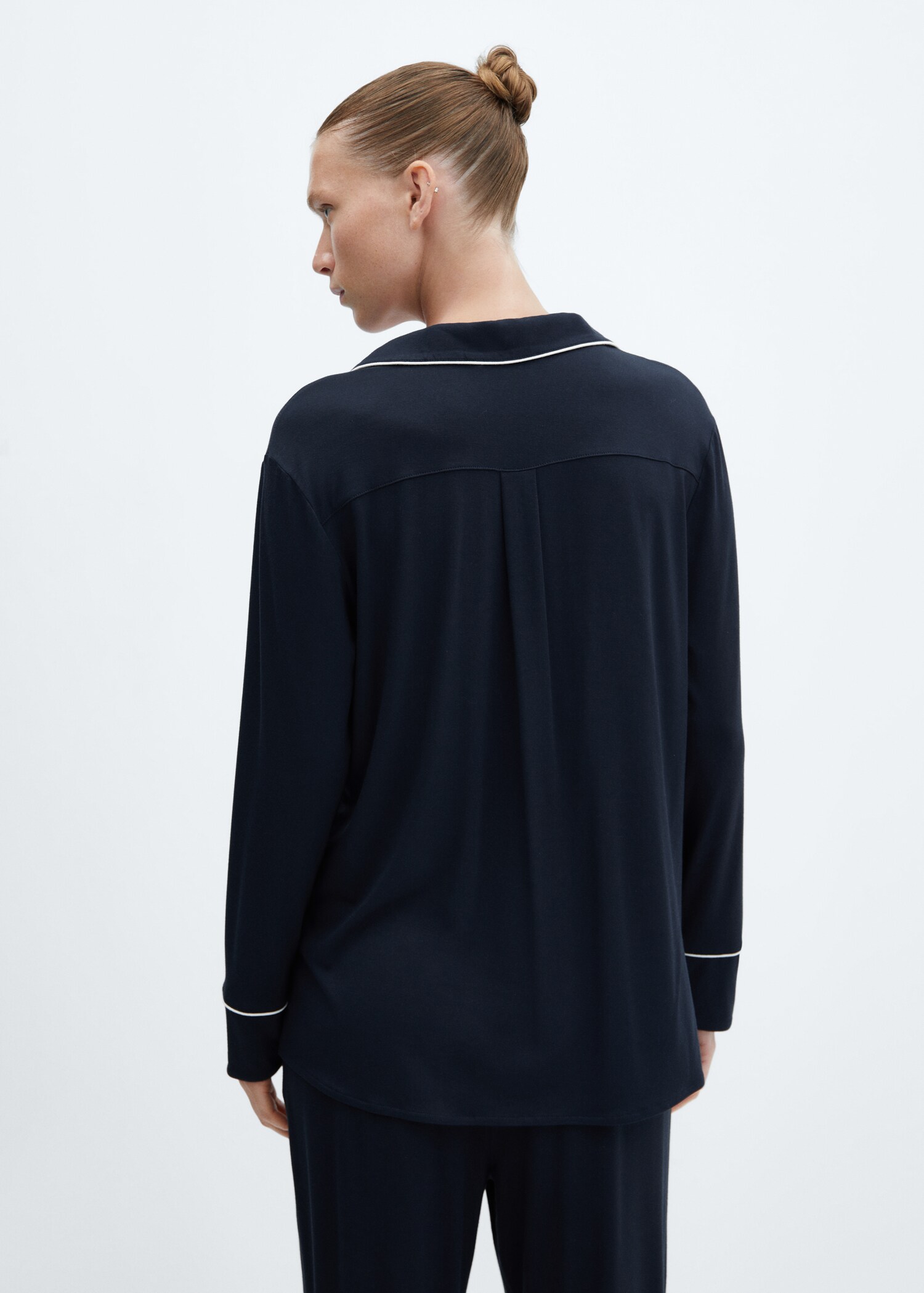 Camisa pijama ribete contraste - Reverso del artículo