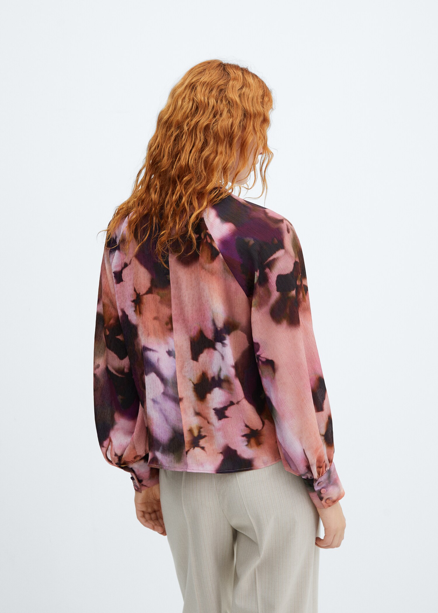 Blouse à fleurs manches bouffantes - Verso de l’article