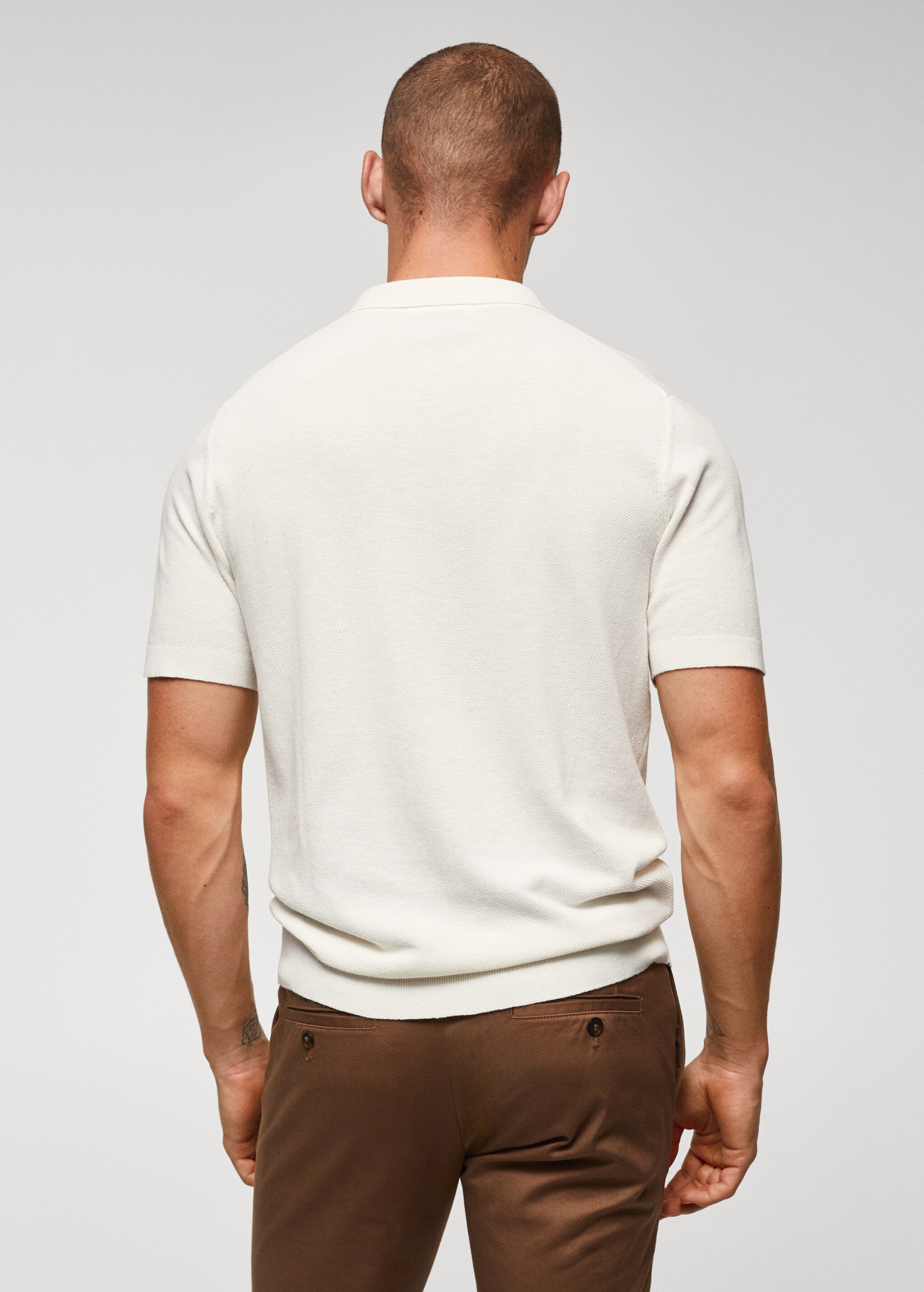 Structured knit cotton polo - Reverse of the article