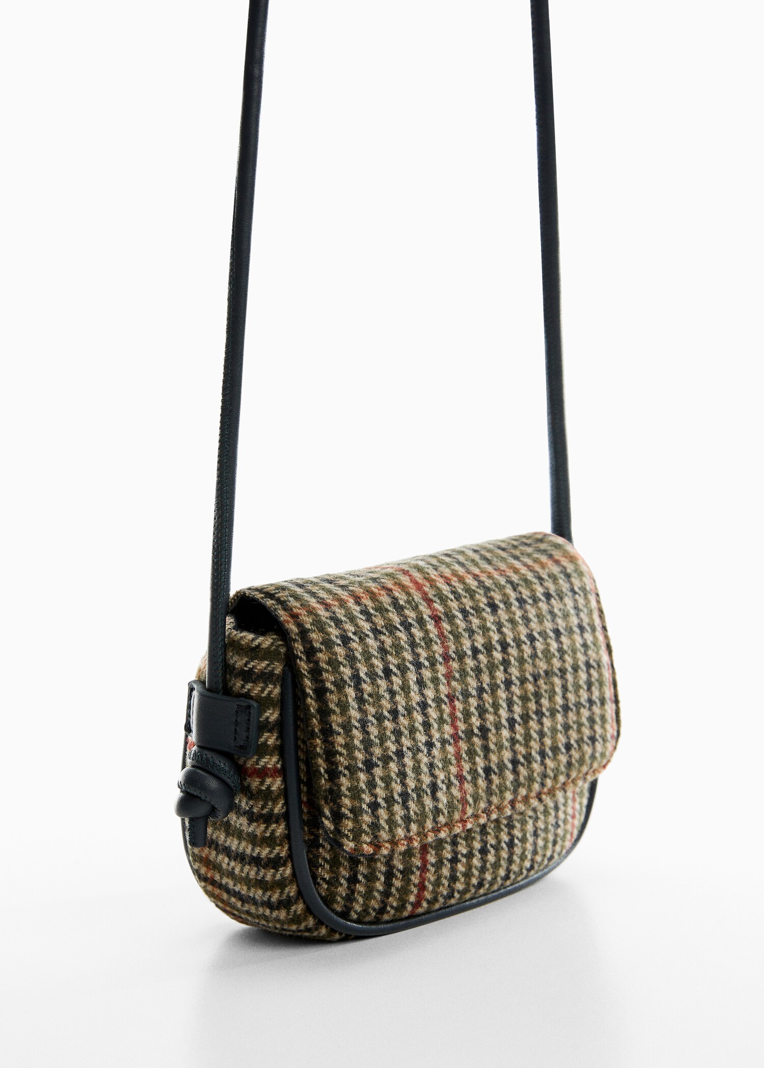 Houndstooth pattern contrast bag - Medium plane