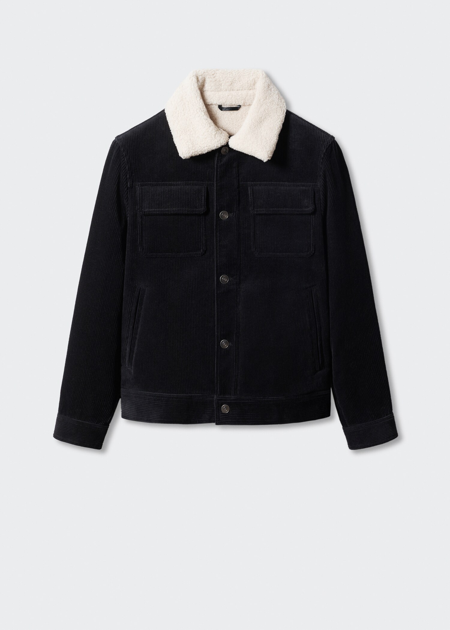 Corduroy jacket with shearling-effect lining - Article without model