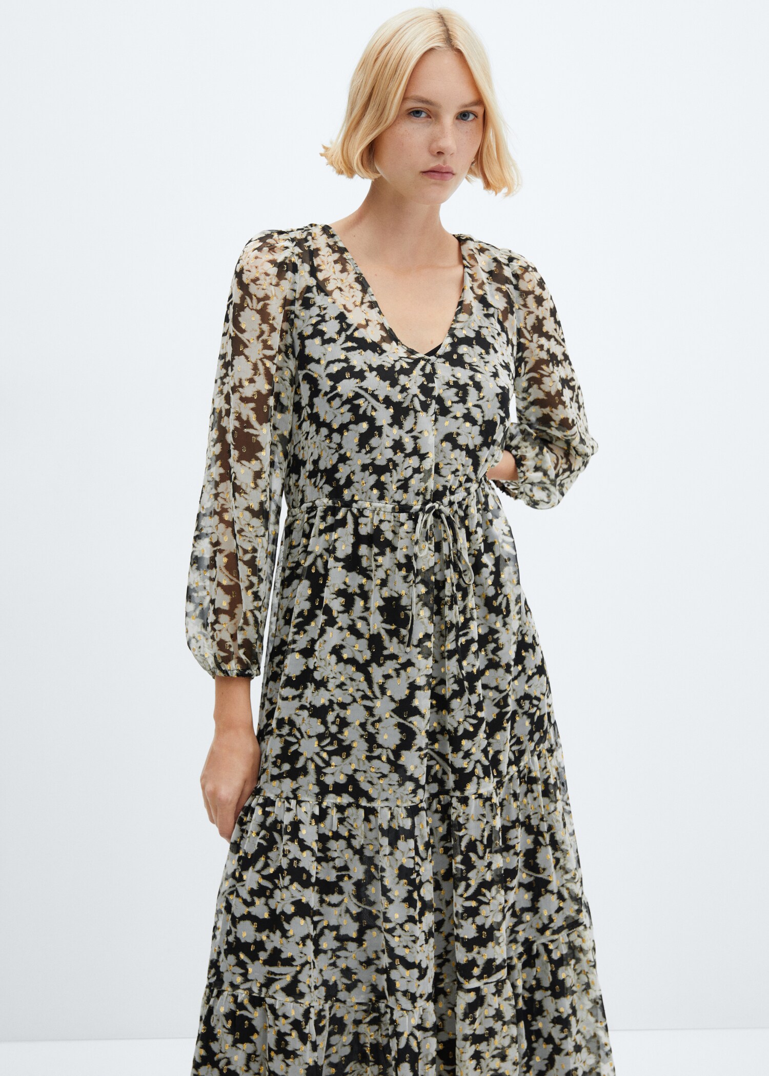 Floral-print midi-dress - Women | MANGO Kosovo Floral-print midi-dress - Women | MANGO Kosovo