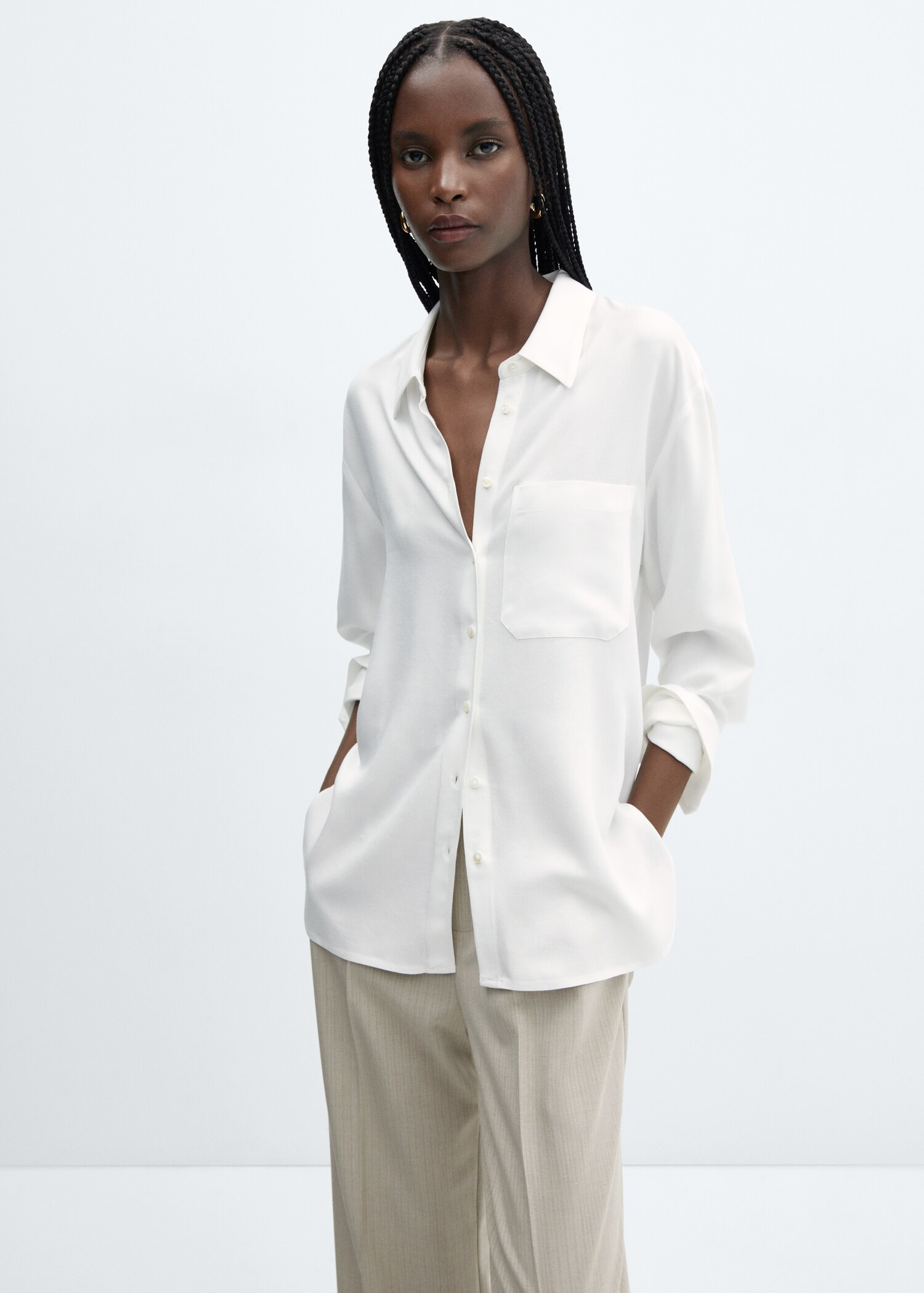Chemise fluide poche - Plan moyen