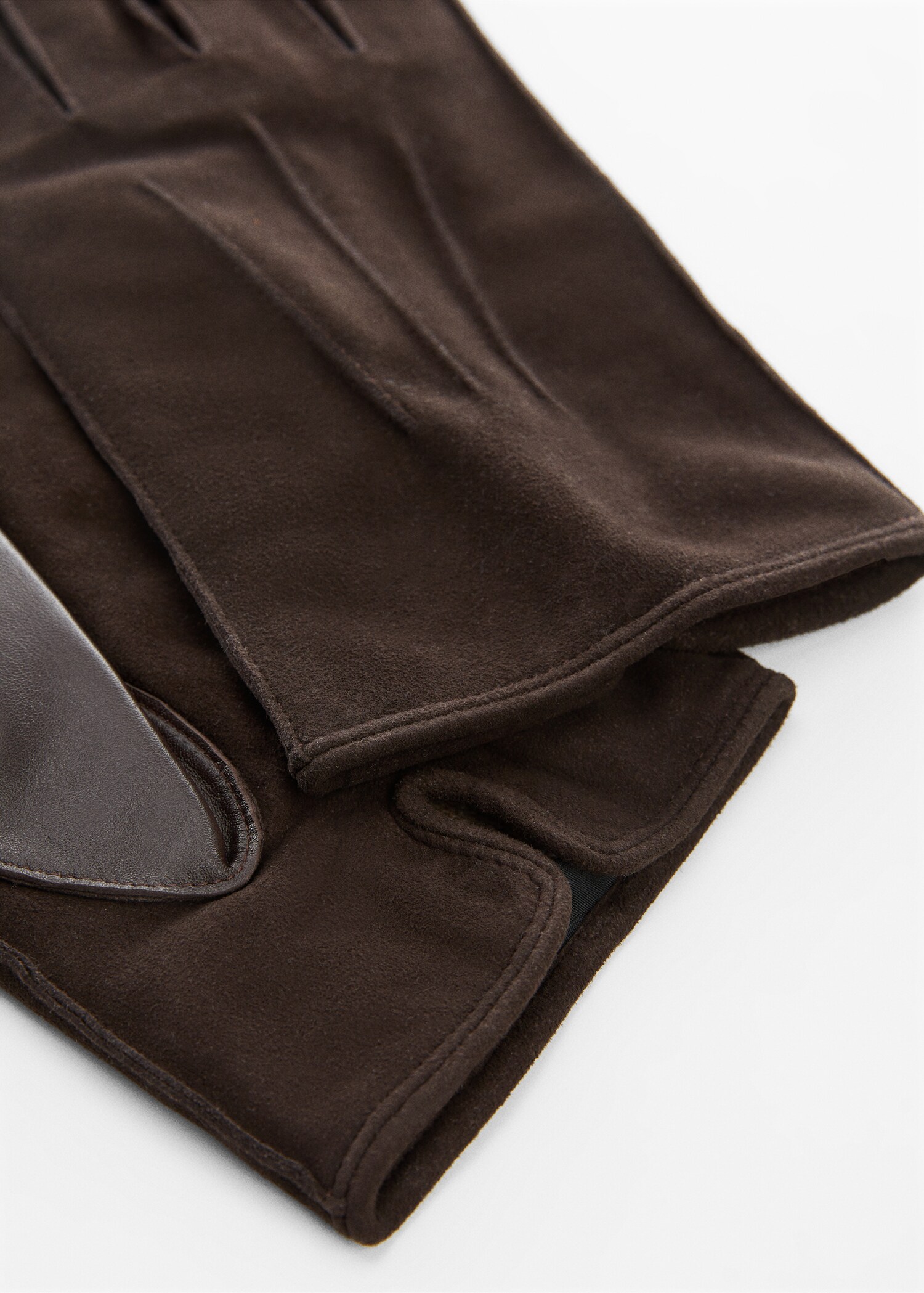 Suede leather gloves with wool lining - Medium plane